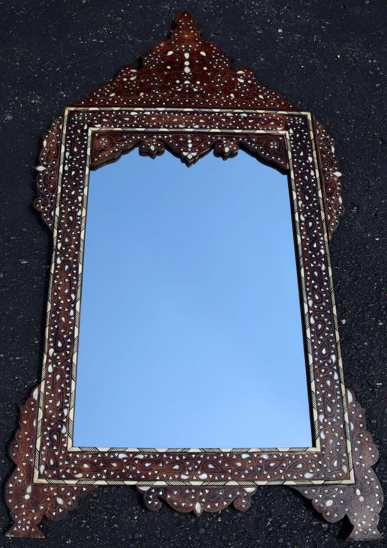 Stone Inlaid Large Moroccan Pointed Wall Mirror (1 of 5)