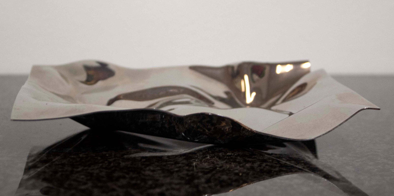 Modern Georg Jensen Signed Stainless Steel Panton Tray: For your consideration is a stunning stainless steel panton tray signed by Georg Jensen. Dimensions: 1h x 5.75w x 7l. In excellent condition. First produced in silver in 1988, the design is now availa