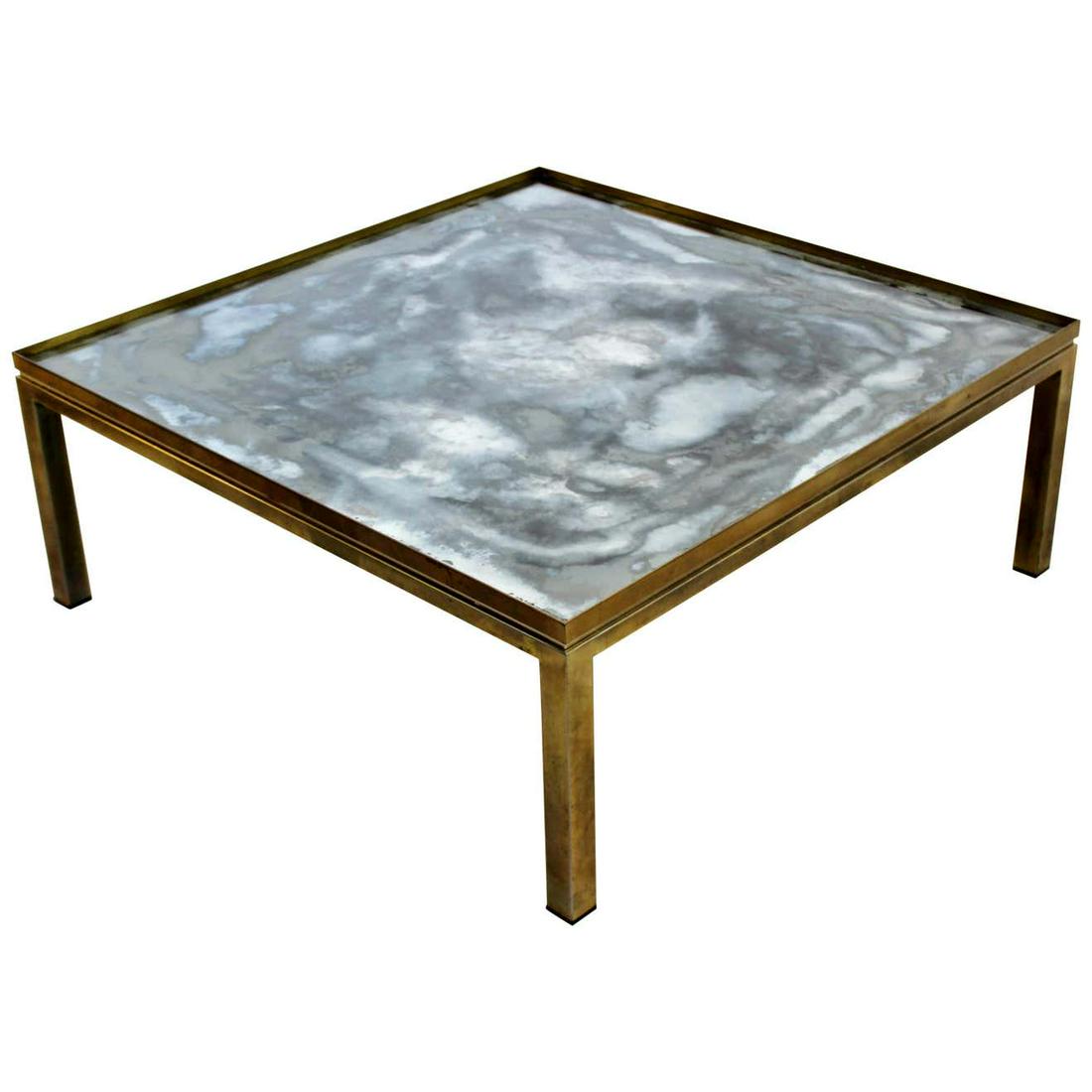 Mastercraft Bronze & Glass Square Coffee Table 1960s (1 of 7)