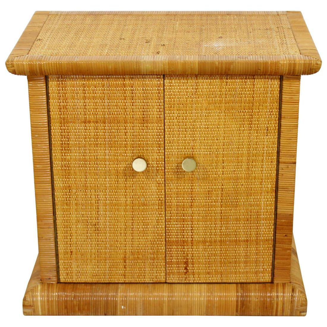 Bielecky Bros Cane Rattan & Brass Cabinet Side End (1 of 11)