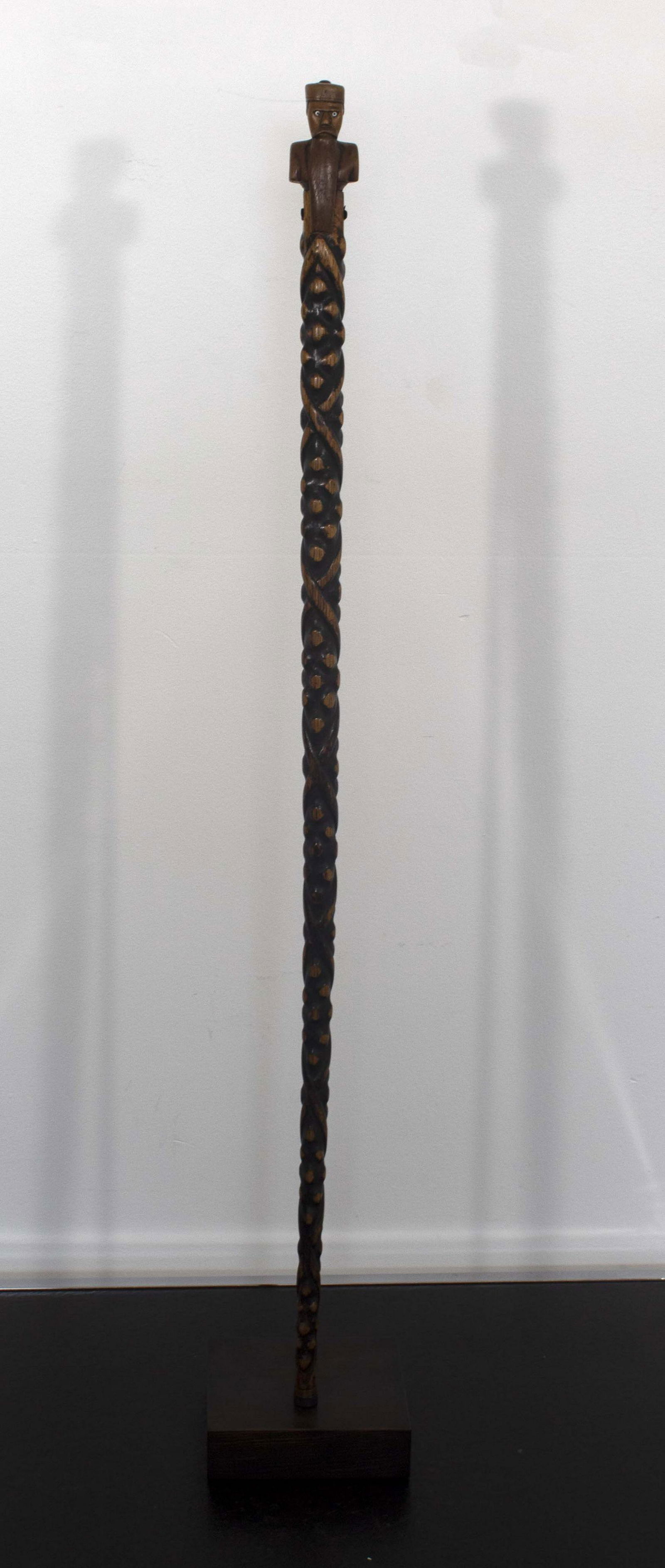 Asian Vintage Hand Carved Wood Walking Stick Sculpture (1 of 6)