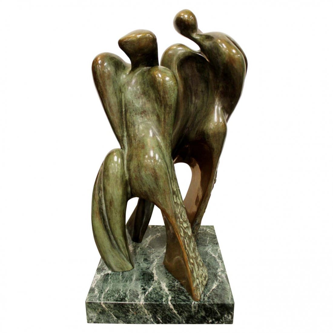 Bronze Table Sculpture Marble Signed Porret People 2/5 (1 of 10)