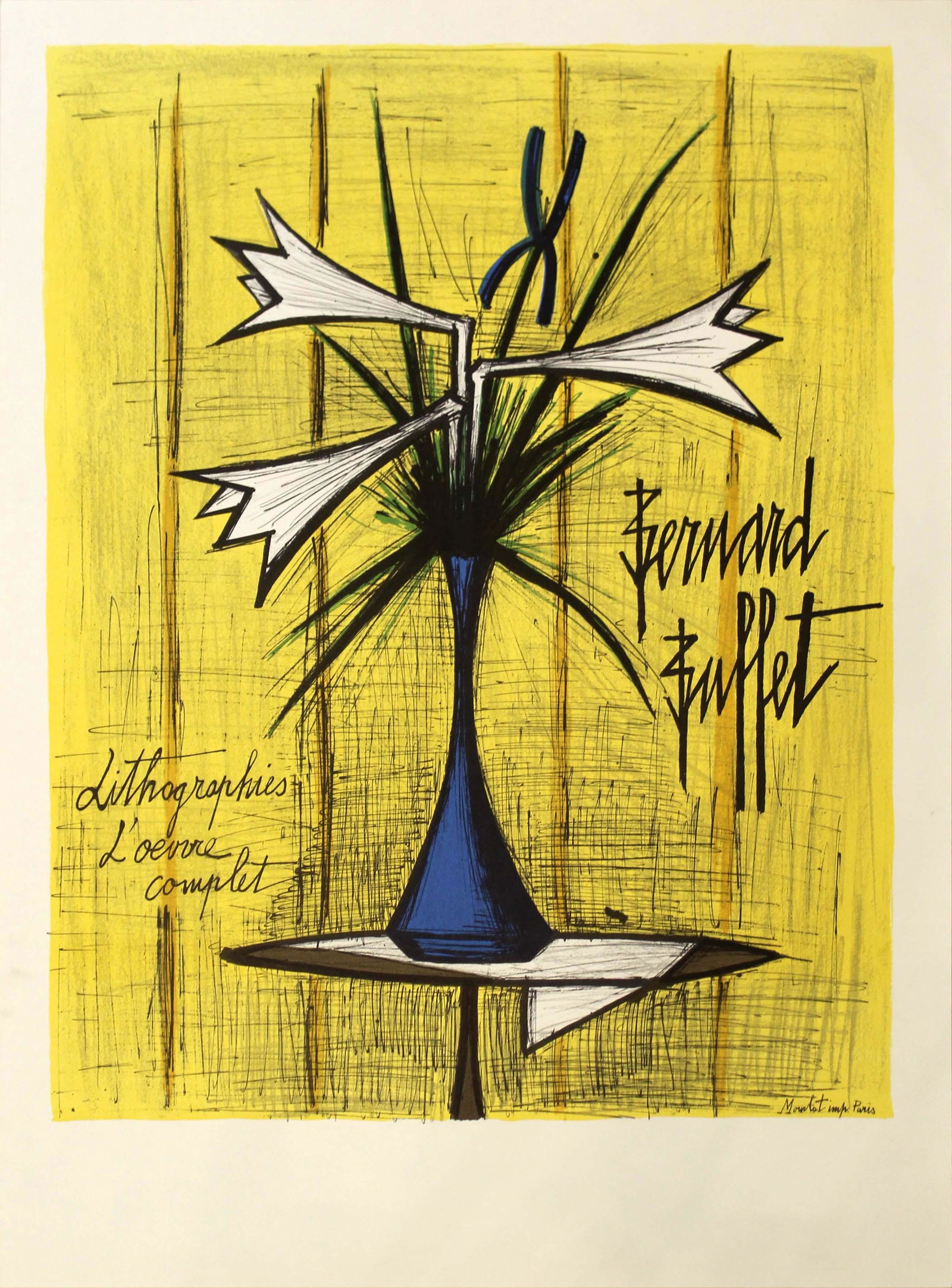 Bernard Buffet Lys et Iris Mourlot Paris Exhibition Poster 1980 (1 of 8)