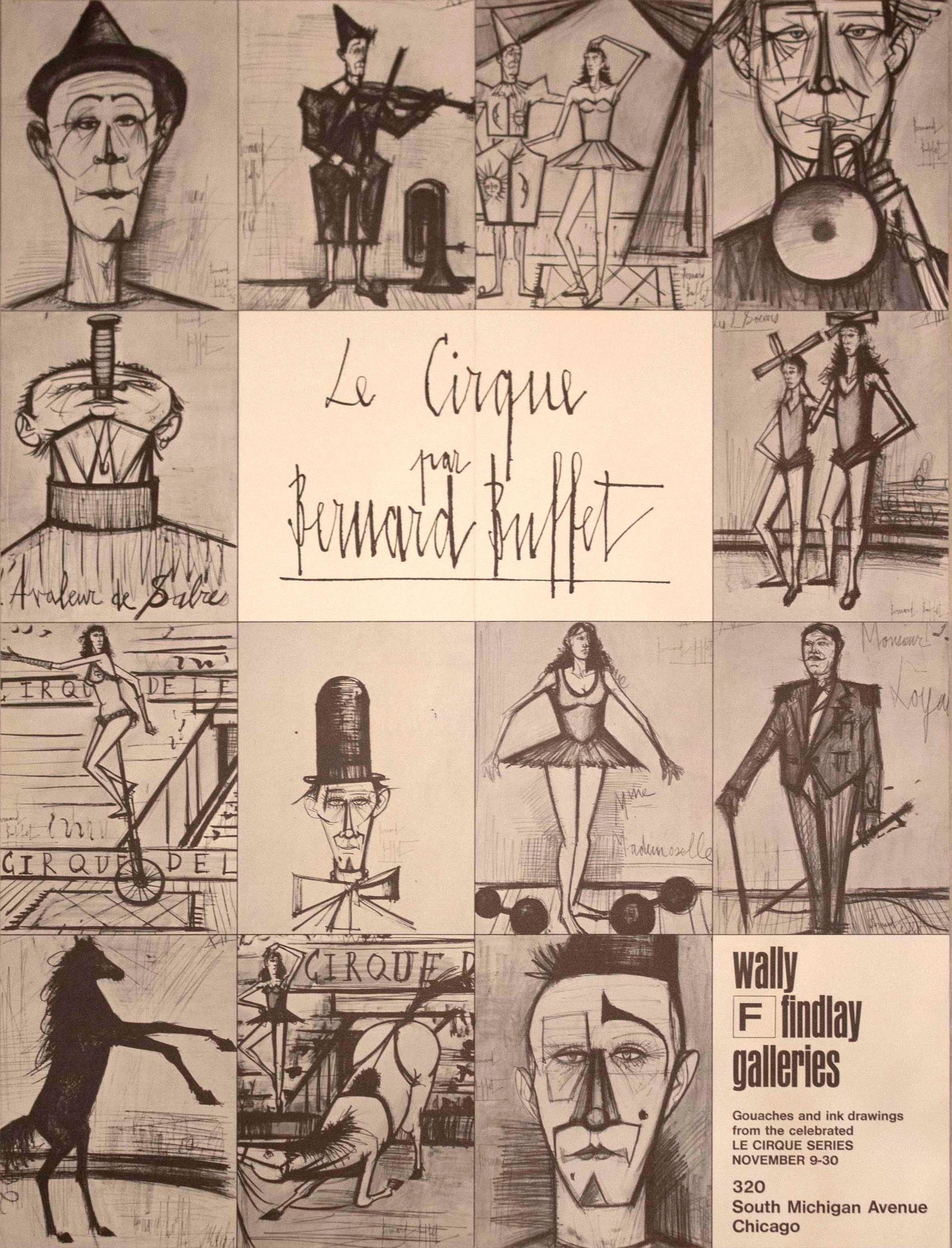 Bernard Buffet Le Cirque Wally Findlay Galleries Chicago