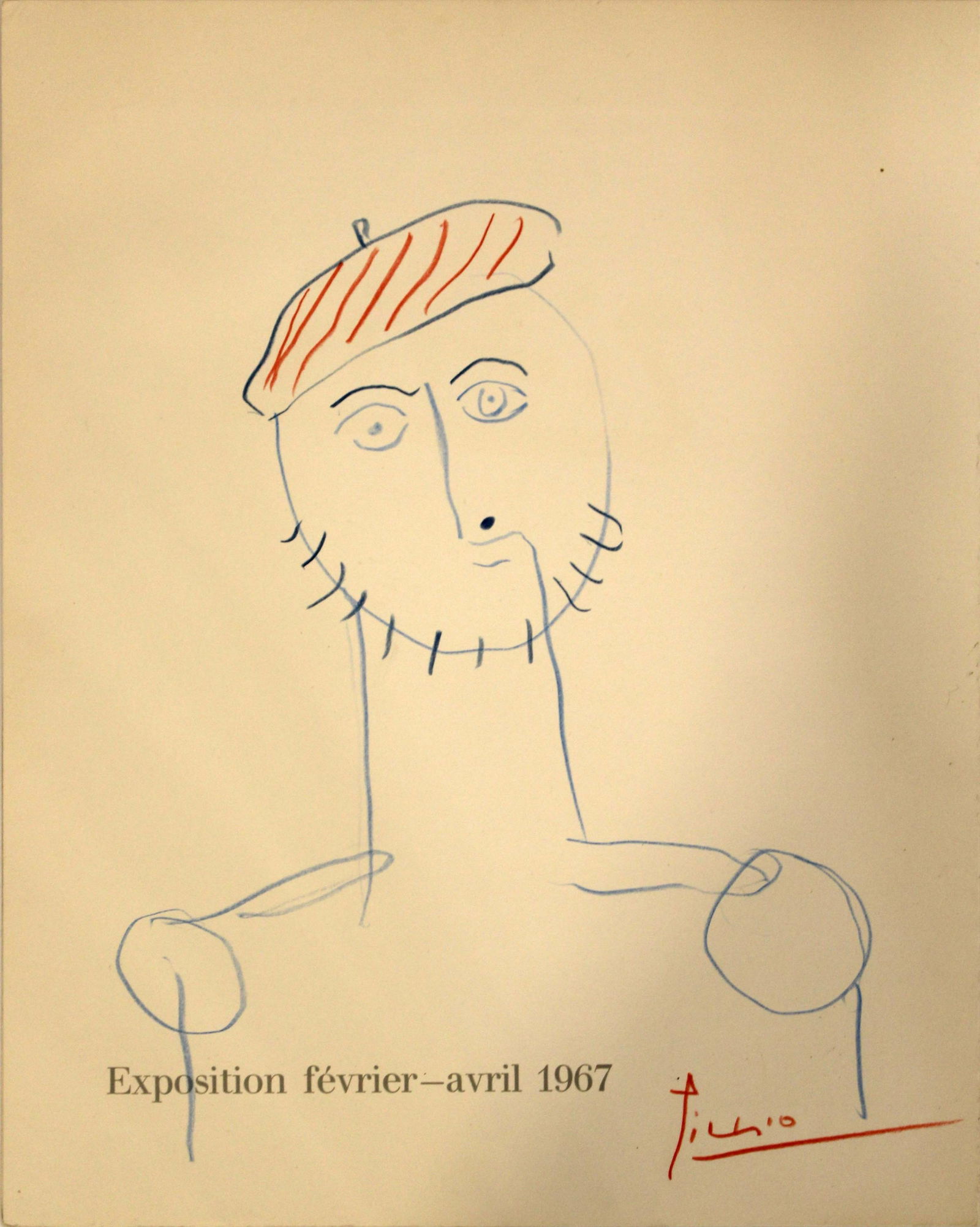 Pablo Picasso Exhibition Brochure with Original Drawing 1967 (1 of 9)