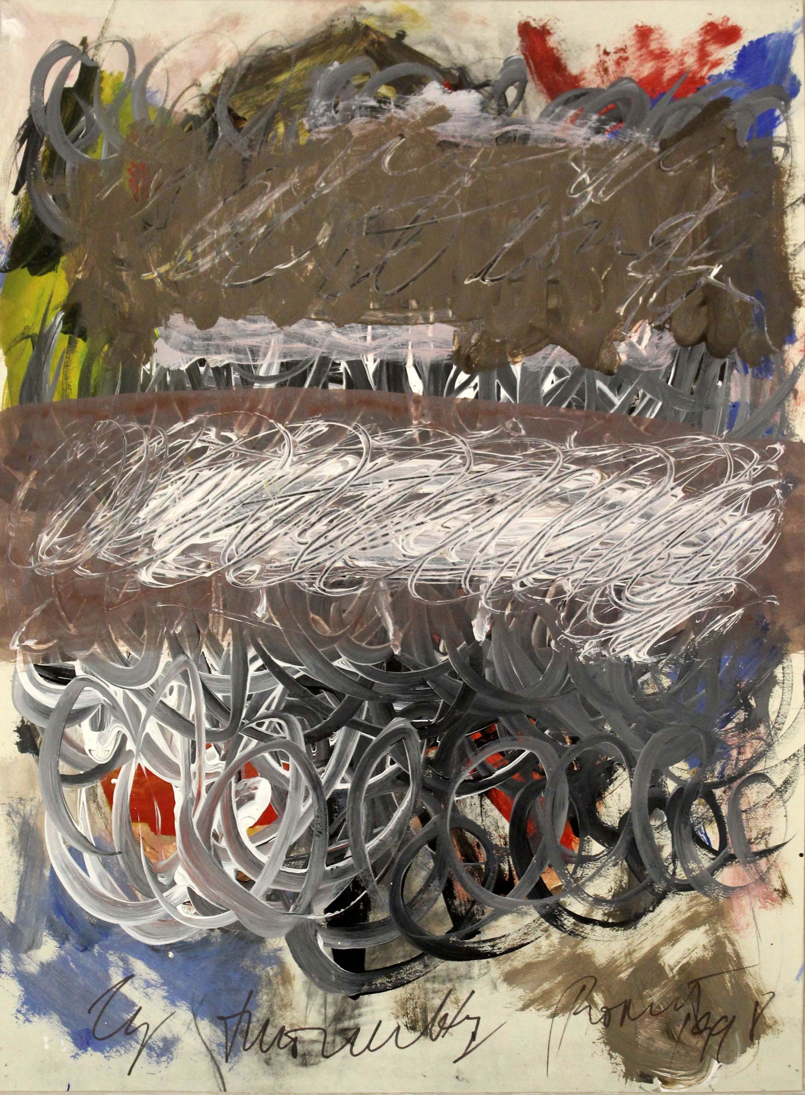 Cy Twombly Abstract Expressionist Painting on Paper 1998 (1 of 9)