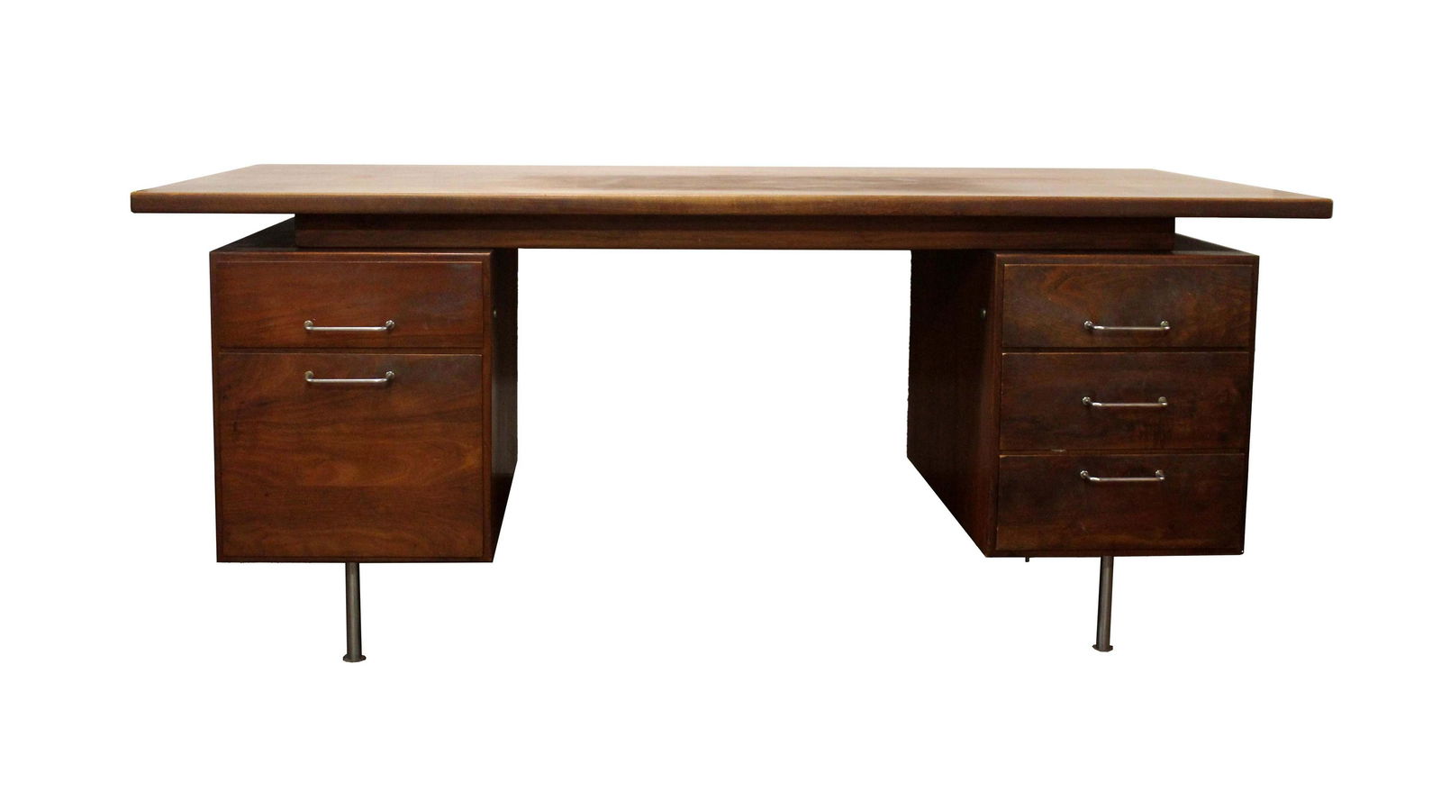 Vintage Mid Century Jens Risom Walnut Floating Top Desk (1 of 9)