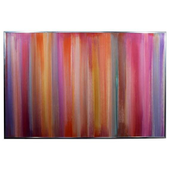 Contemporary Modern Large Framed Irene Simon Goache Rainbow Painting (1 of 6)