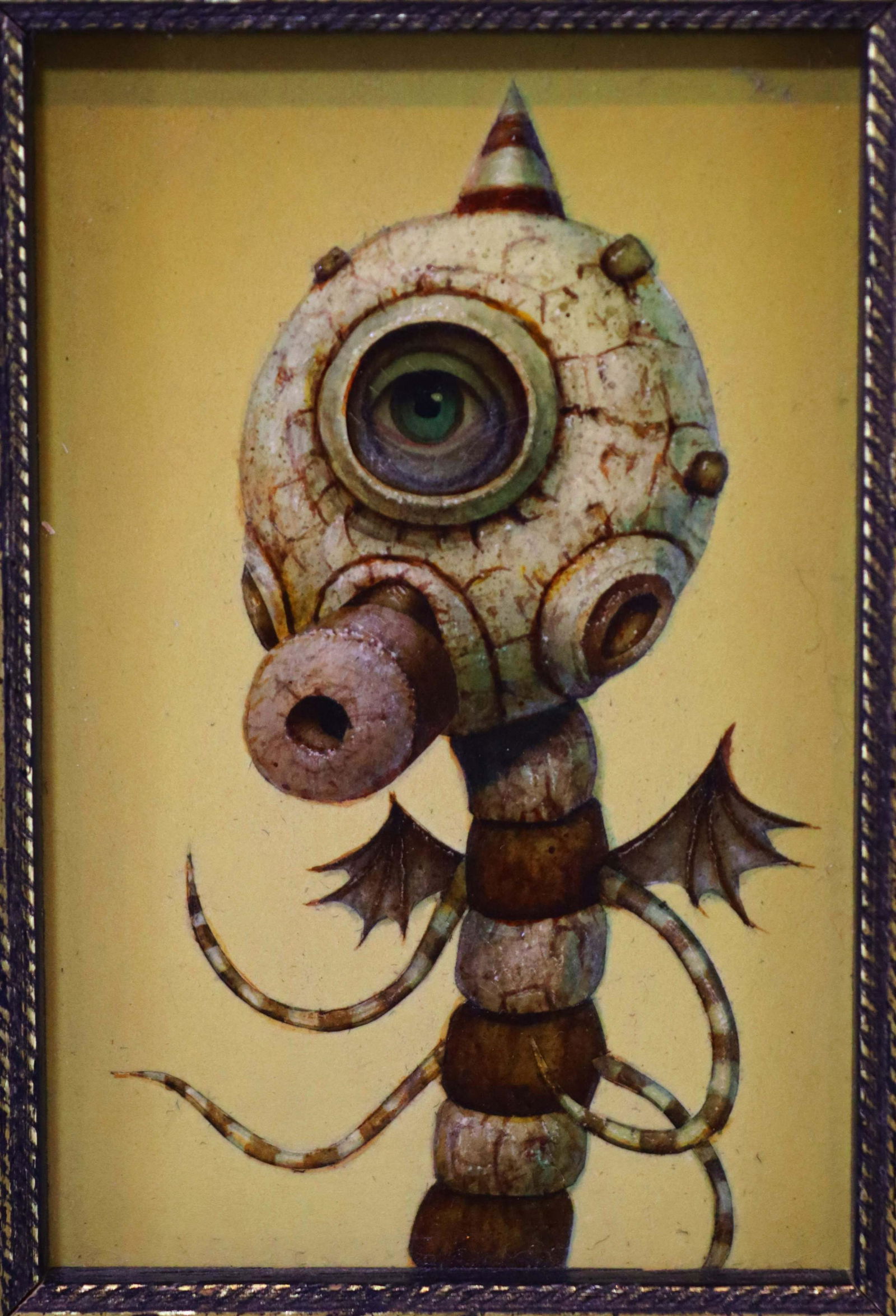 Naoto Hattori Creature with Wings Miniature Oil Painting on Board (1 of 9)