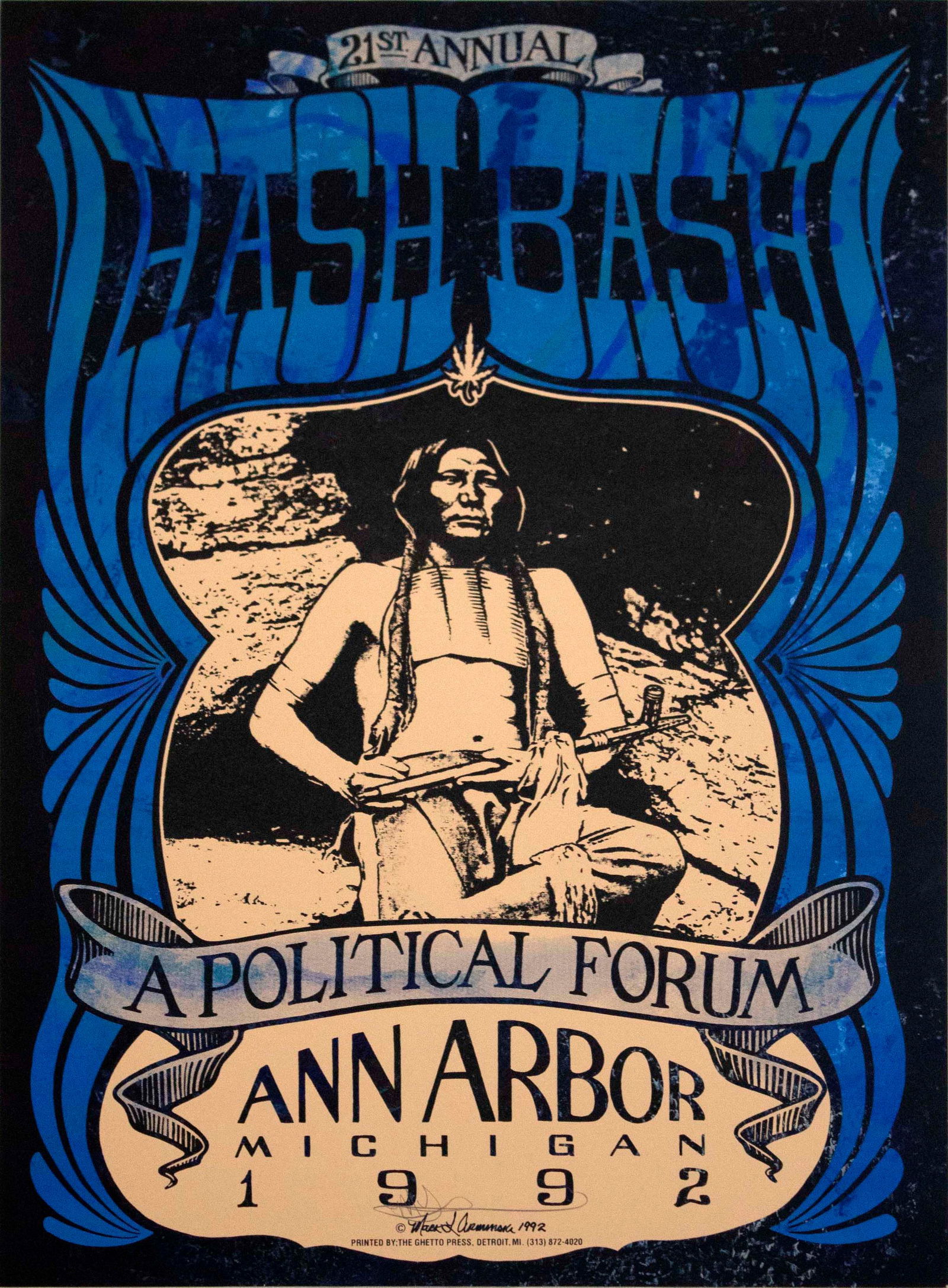 21st Annual Hash Bash A Political Forum Ann Arbor 1992 Poster (1 of 8)