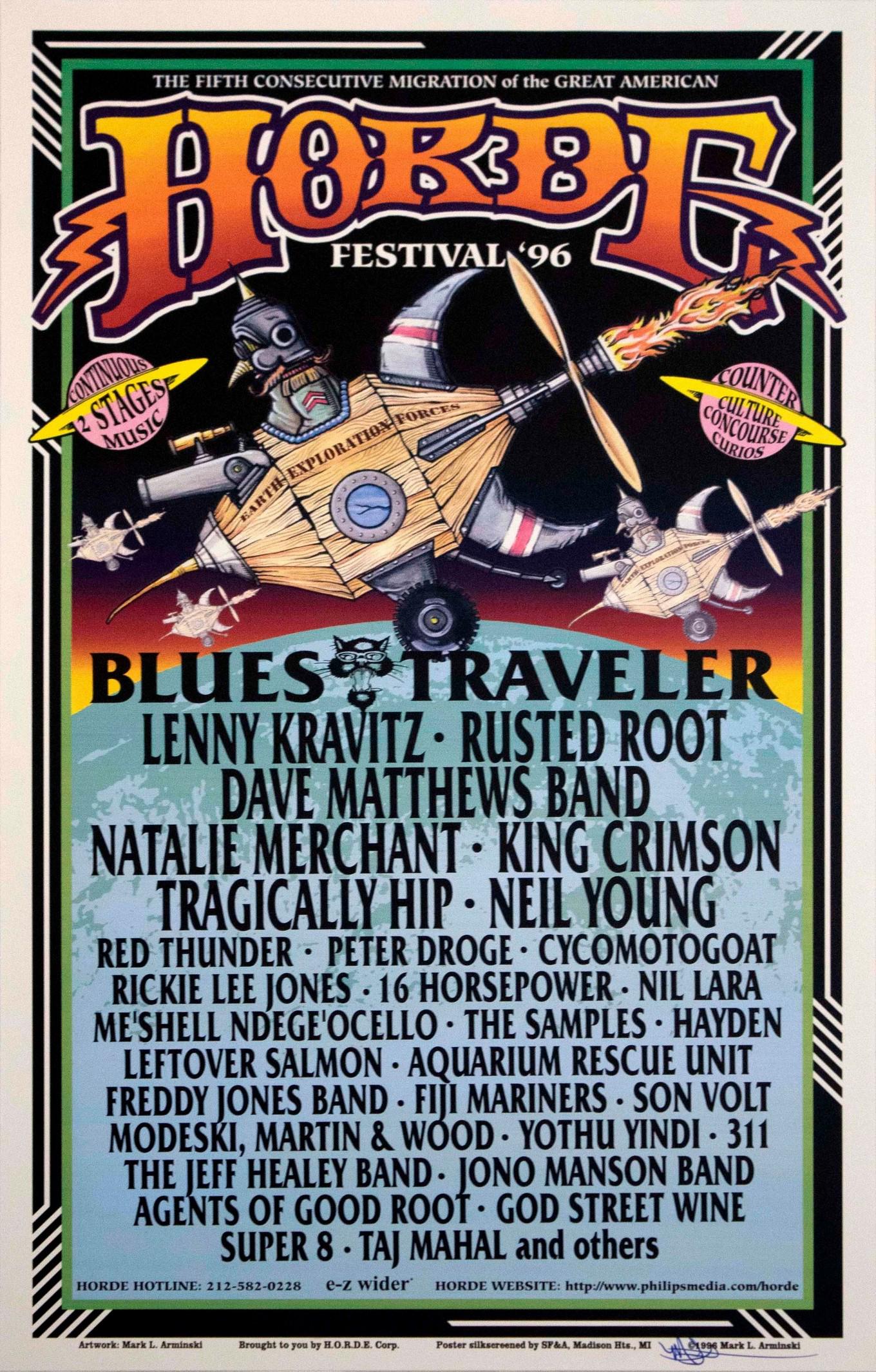 H.O.R.D.E. Music Festival Poster 1996 Signed Mark Arminski (1 of 8)