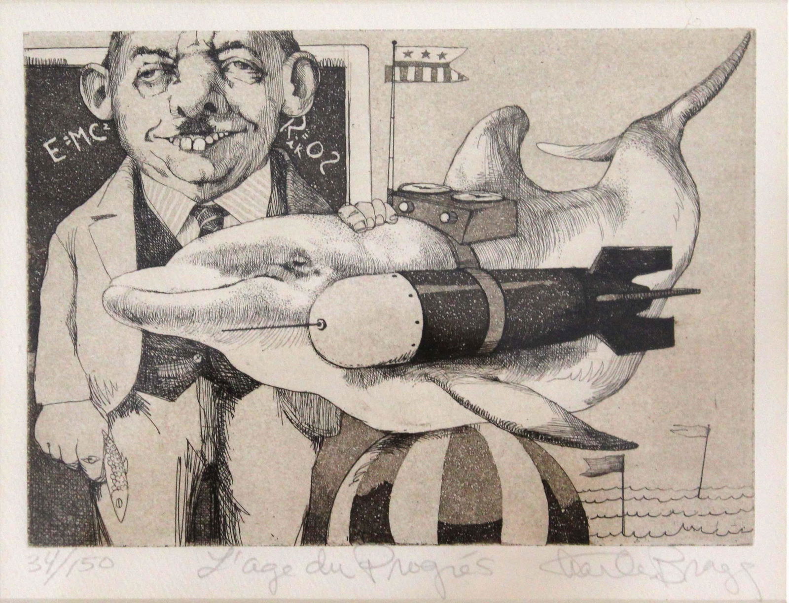 Charles Bragg L’age du Progres Aquatint Etching Signed (1 of 7)