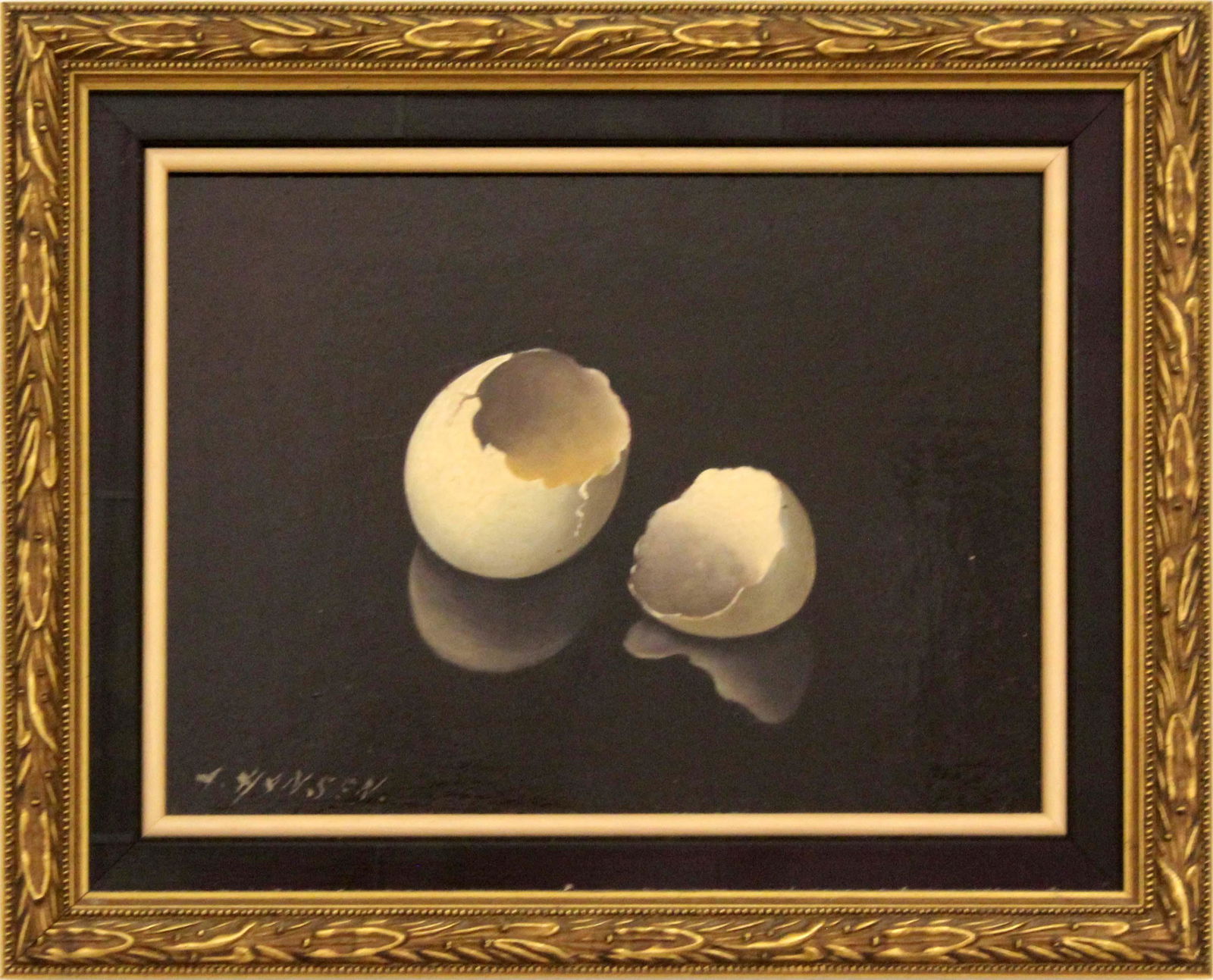 Josef Hansen Silhavy Broken Egg Shell Oil Painting Signed (1 of 8)
