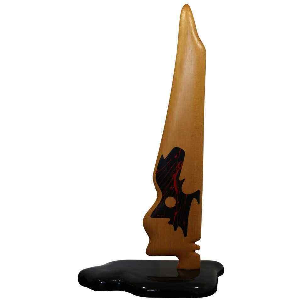 Small African Stone Tribute Painted Wood Figurative Table Sculpture Schellenberg (1 of 10)