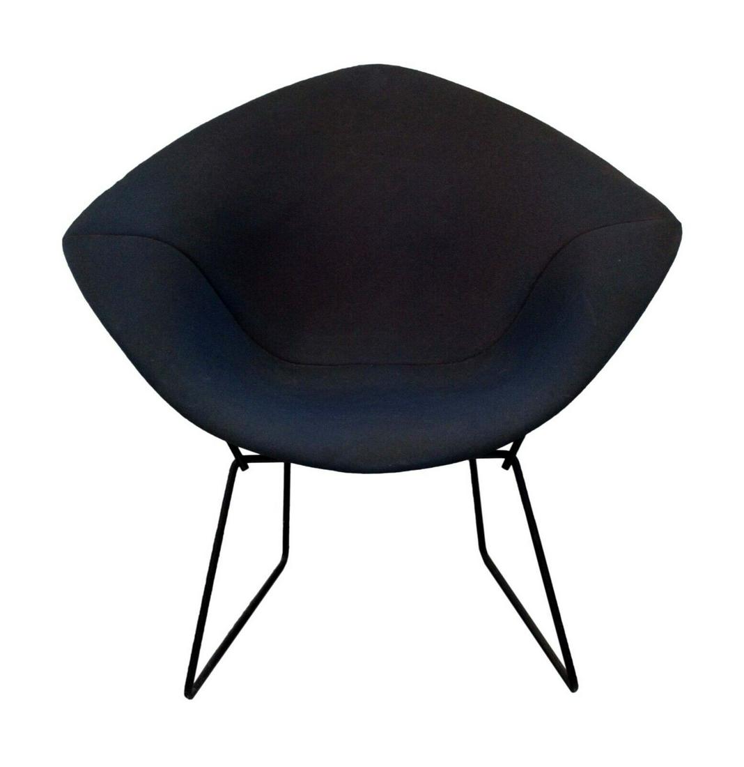 Vintage Mid Century Modern Harry Bertoia for Knoll Diamond Chair w Blue Cover: For your consideration is this vintage iconic Harry Bertoia for Knoll Diamond Wire Chair with the original full slip cover. Needs to be reupholstered. Full disclosure it came from a smokers estate. Di