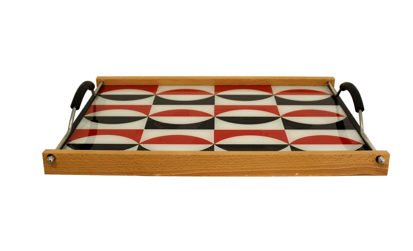 Mid Century Modern Style Axis Design Juma Glass & Wood Tray 1980: Glass & wood Tray in excellent condition. Josep Maria Francisco Barcelona design. Dimensions: 20.25w x 14.5d x 3.5h Provenance: This item was curated from the estate of Kenneth Robert Stanley (1957-20