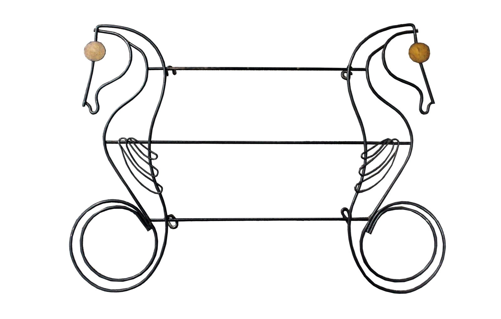 Mid Century Modern Frederick Weinberg Metal Wall art Sculpture Seahorses: A lovely Weinberg Metal mid century modern Seahorse wall sculpture. Disclosure: While this item has been professionally cleaned, it has been curated from a smoker's estate Dimensions: 23.75w x 3d x 17