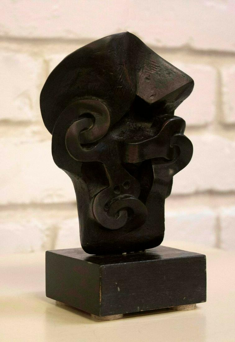 Mid Century Modern Sorel Etrog Signed Untitled Abstract Bronze Table Sculpture: For your consideration is a stupendous, abstract, bronze table sculpture by internationally acclaimed artist, Sorel Etrog. 5.5" x.3.75" x 2.25"; with base 7"x 4". Signed in sculpture on right side. In