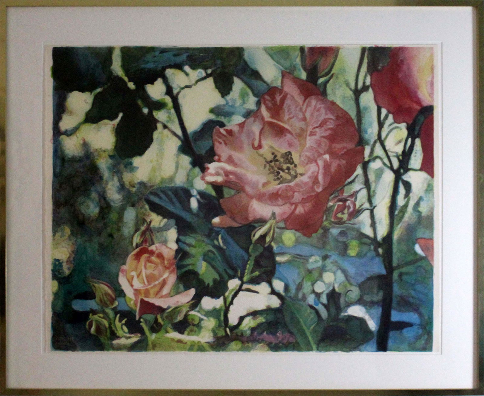 Joseph Raffael The Luxembourg Gardens 1982 Signed Lithograph on Arches Paper 21/110 Framed: A lovely limited edition lithograph titled The Luxembourg Gardens 1982 by Joseph Raffael. Signed on the bottom right with an annotation of 21/110. Proceeds from this sale will be donated to The Sight