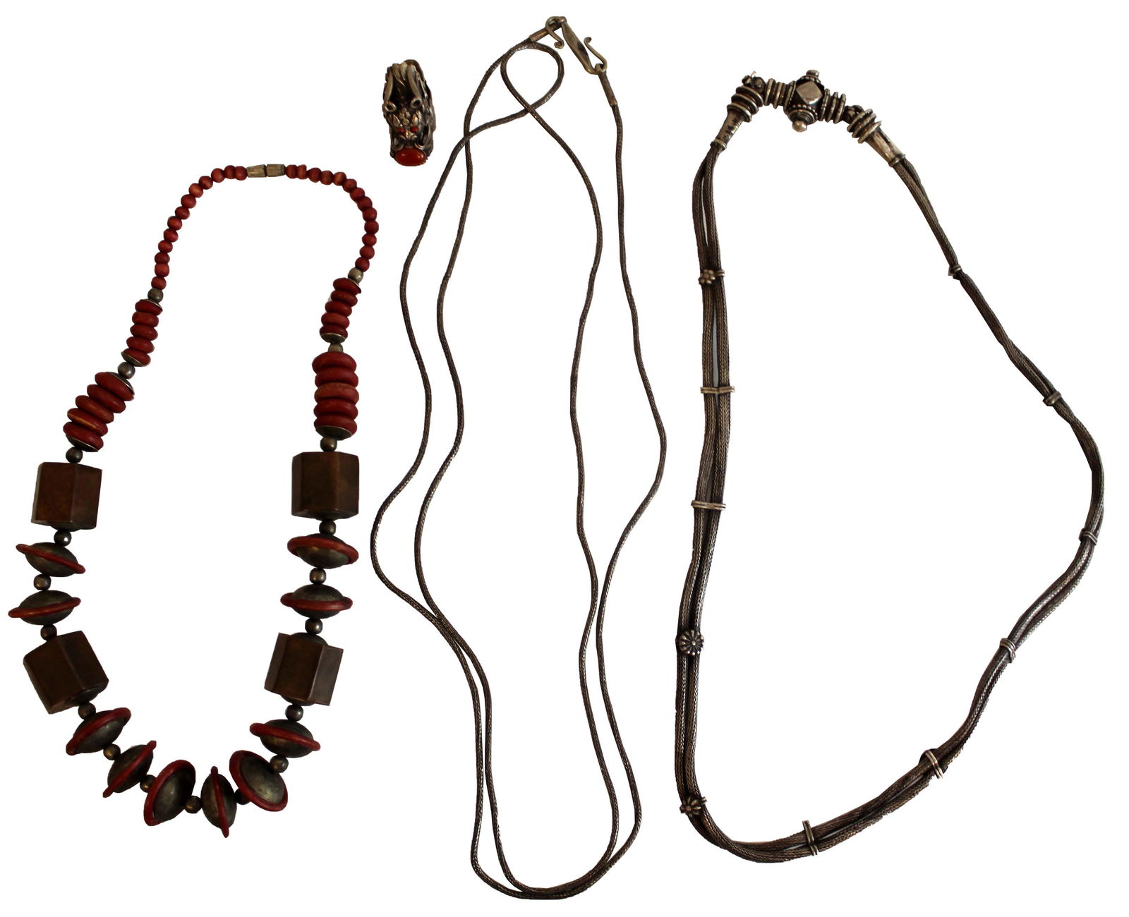 Vintage Tibetan Jewelry Set of 3 Necklaces and a Ring (1 of 13)