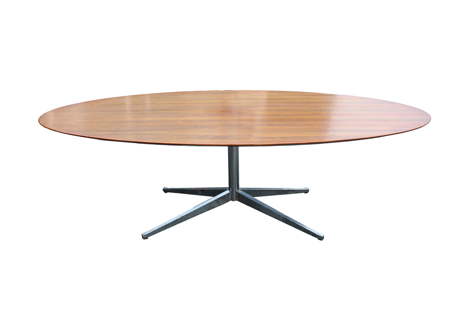 Knoll Rosewood Oval Dining Table 84" with Chrome base (1 of 6)