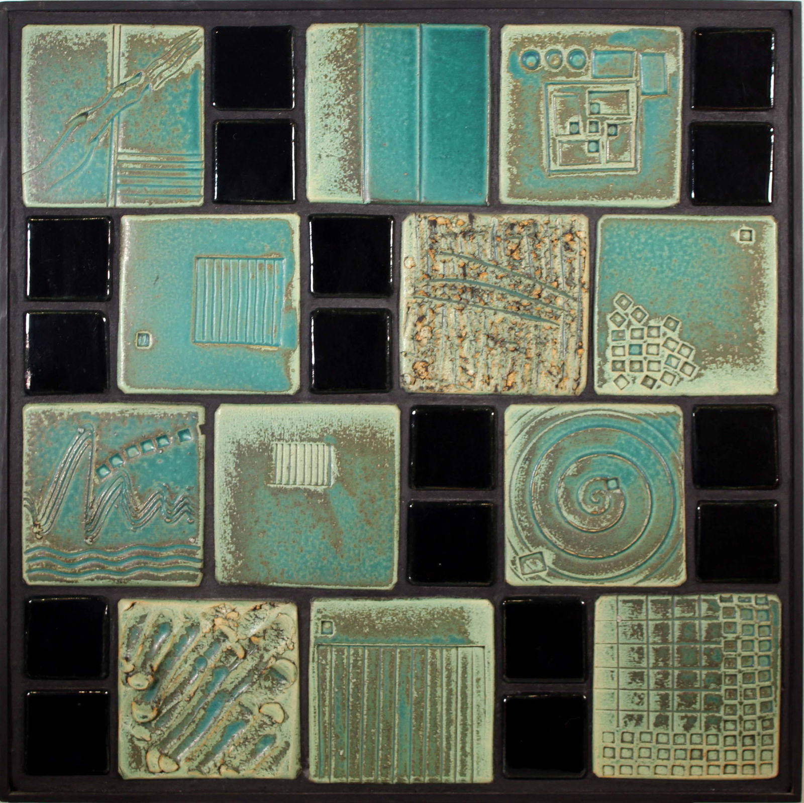 JoAnn Aquino Pewabic Pottery Artist Hand Painted Tile Modern Design Framed (1 of 11)