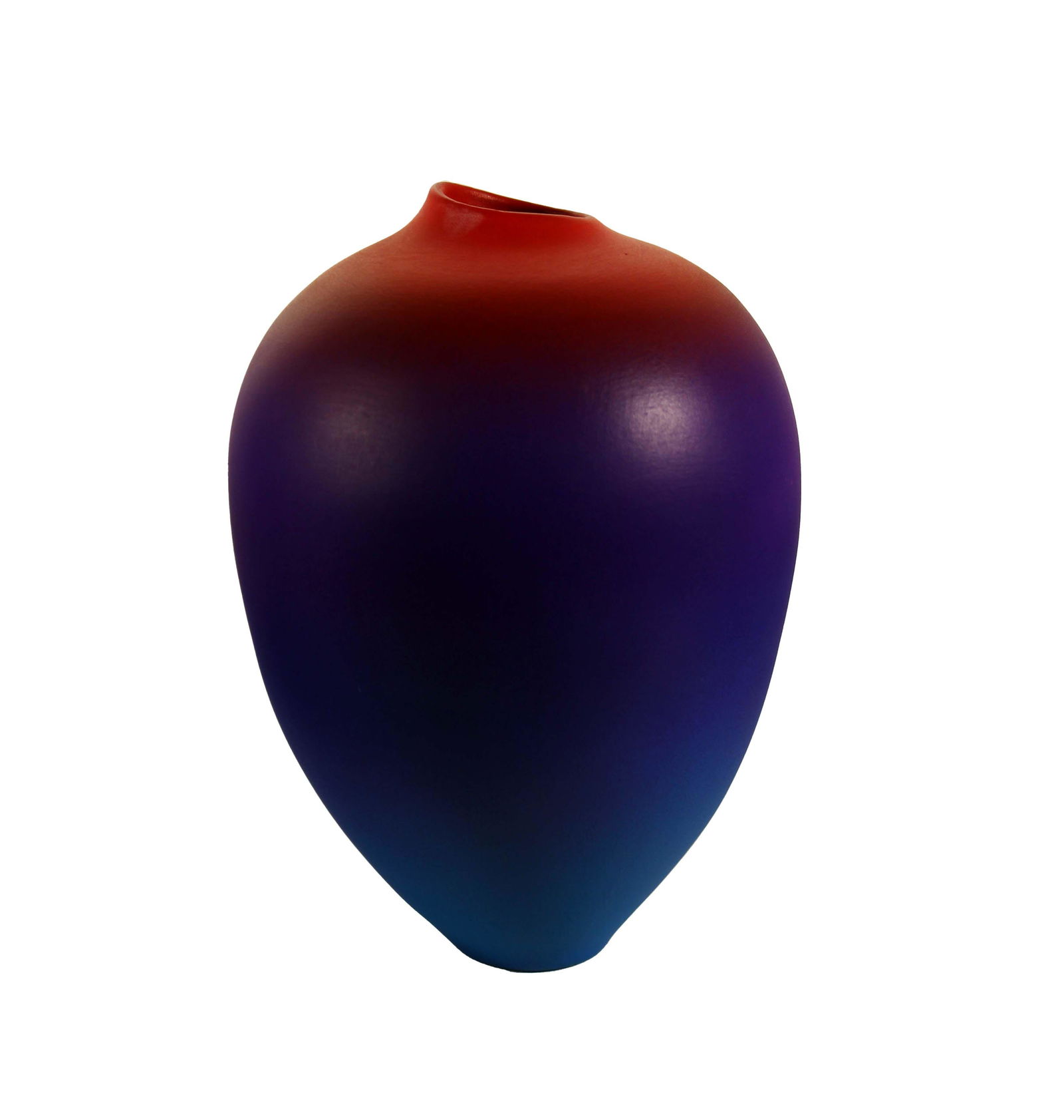 Williams Signed Red and Blue Ombre Glass Vase (1 of 7)