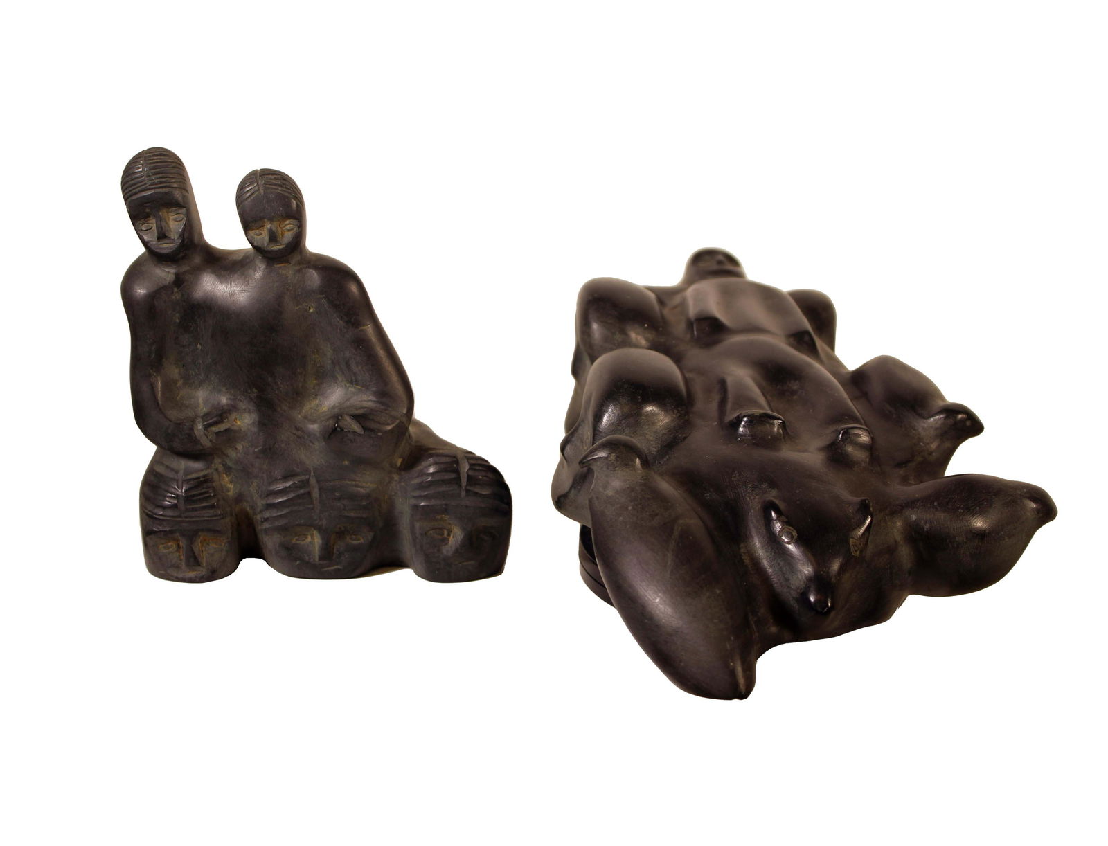 Tuna Iguliq Signed Pair of Inuit Soapstone Carvings Baker Lake (1 of 19)