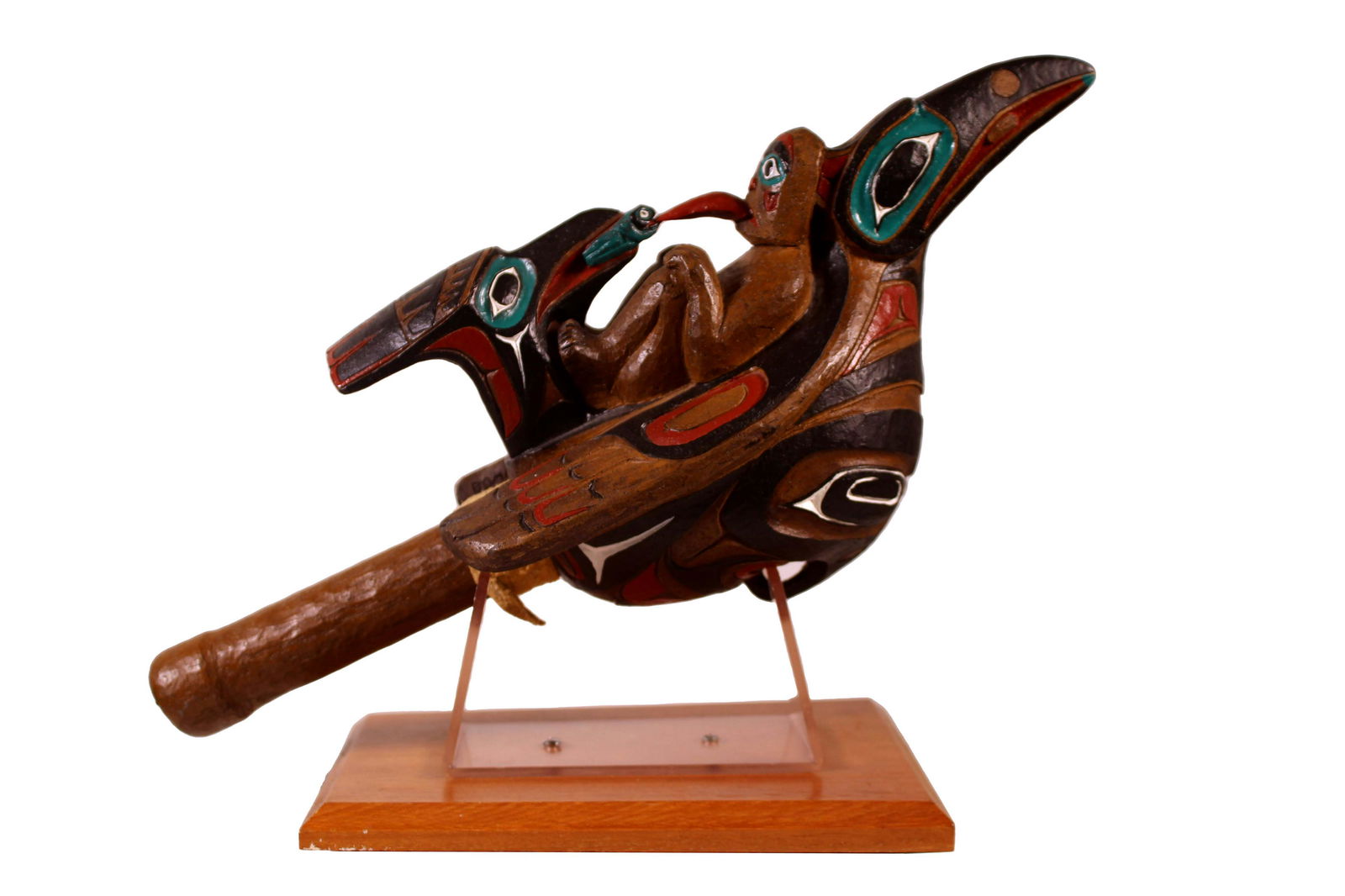 Northwest Coast Ceremonial Raven Rattle First Nations Boma (1 of 9)