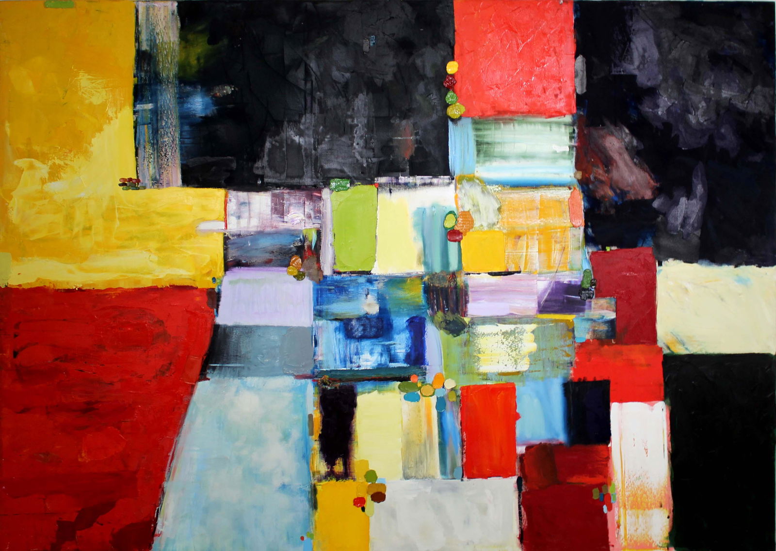 Michael Adamson Communal Index 1999 Abstract Color Field Oil Painting on Canvas Framed: A rich and multi layered oil painting on canvas titled "Communal Index" by Canadian artist Michael Adamson. Signed, dated, and titled on the verso. The impasto and texture of this painting creates a s