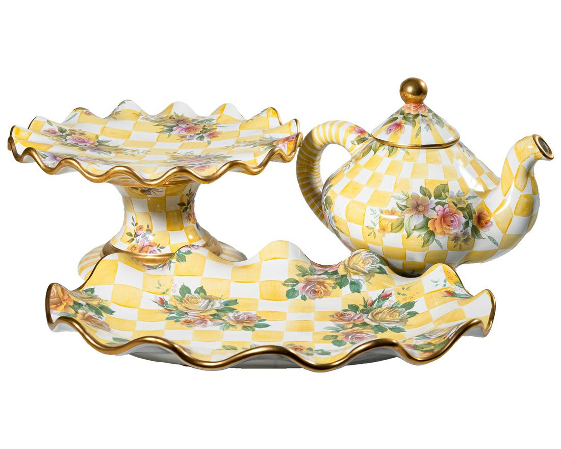 Mackenzie-Childs Collection of Vintage Ceramics with Tea Pot 1980s (1 of 12)