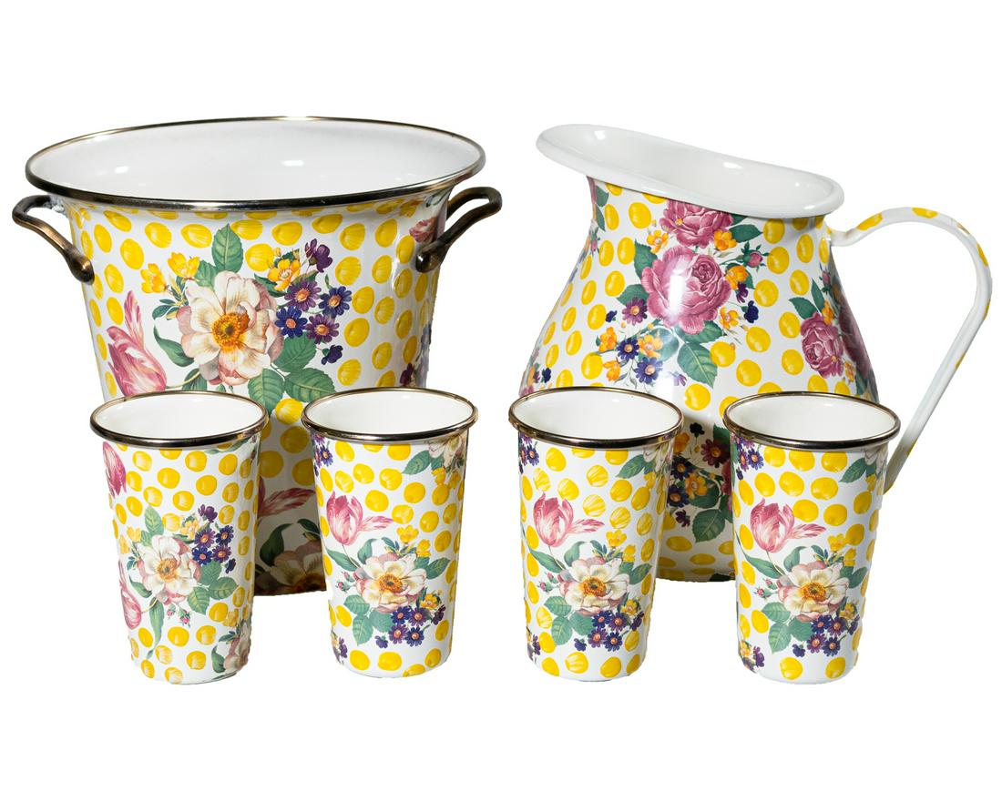 Mackenzie-Childs Collection of Vintage Ceramics of Home Items with Ice Bucket 1980s (1 of 9)