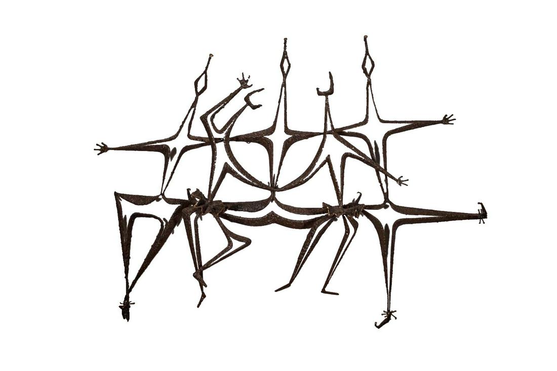 Pamela Stump Walsh The Ballet Cranbrook Artist Brutalist Mid Century Modern Metal Wall Sculpture (1 of 11)