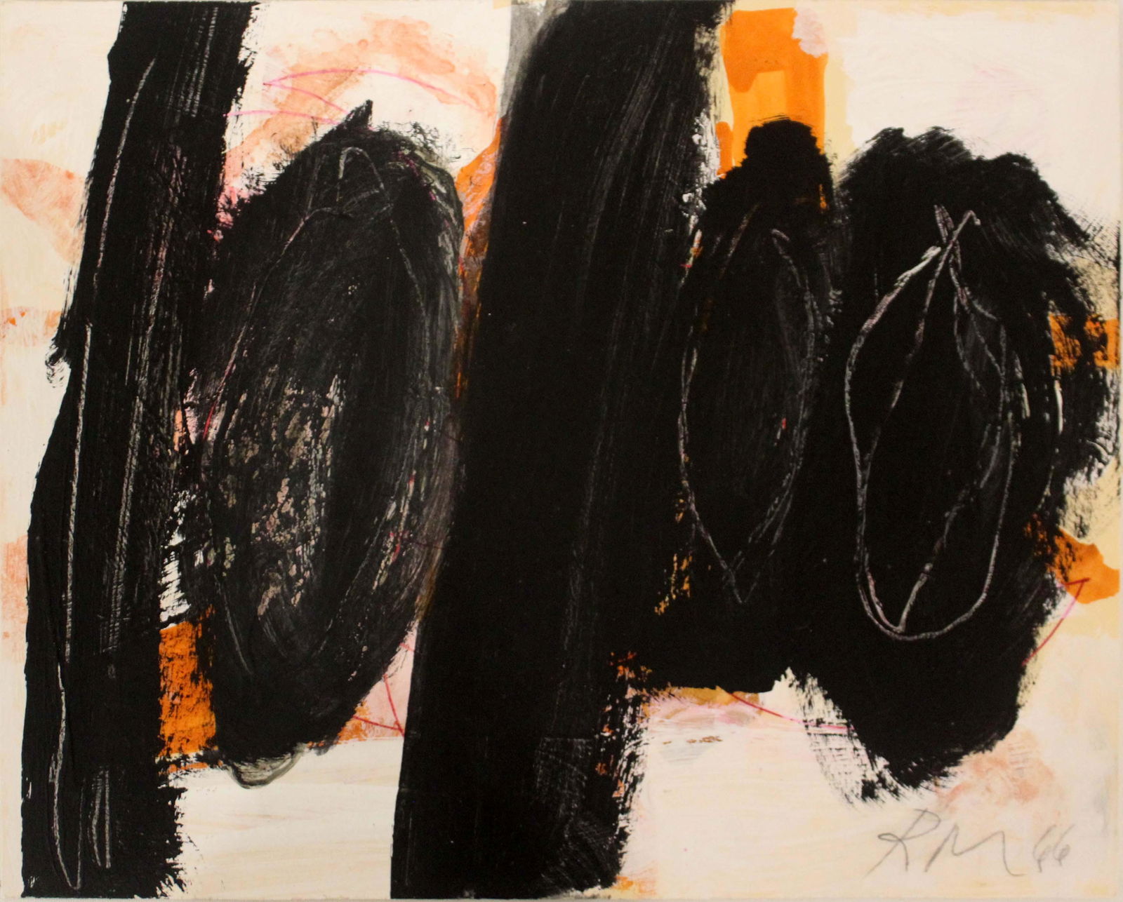 Robert Motherwell Love for Spain Abstract Expressionism Acrylic Painting on Paper 1966 Unframed (1 of 8)
