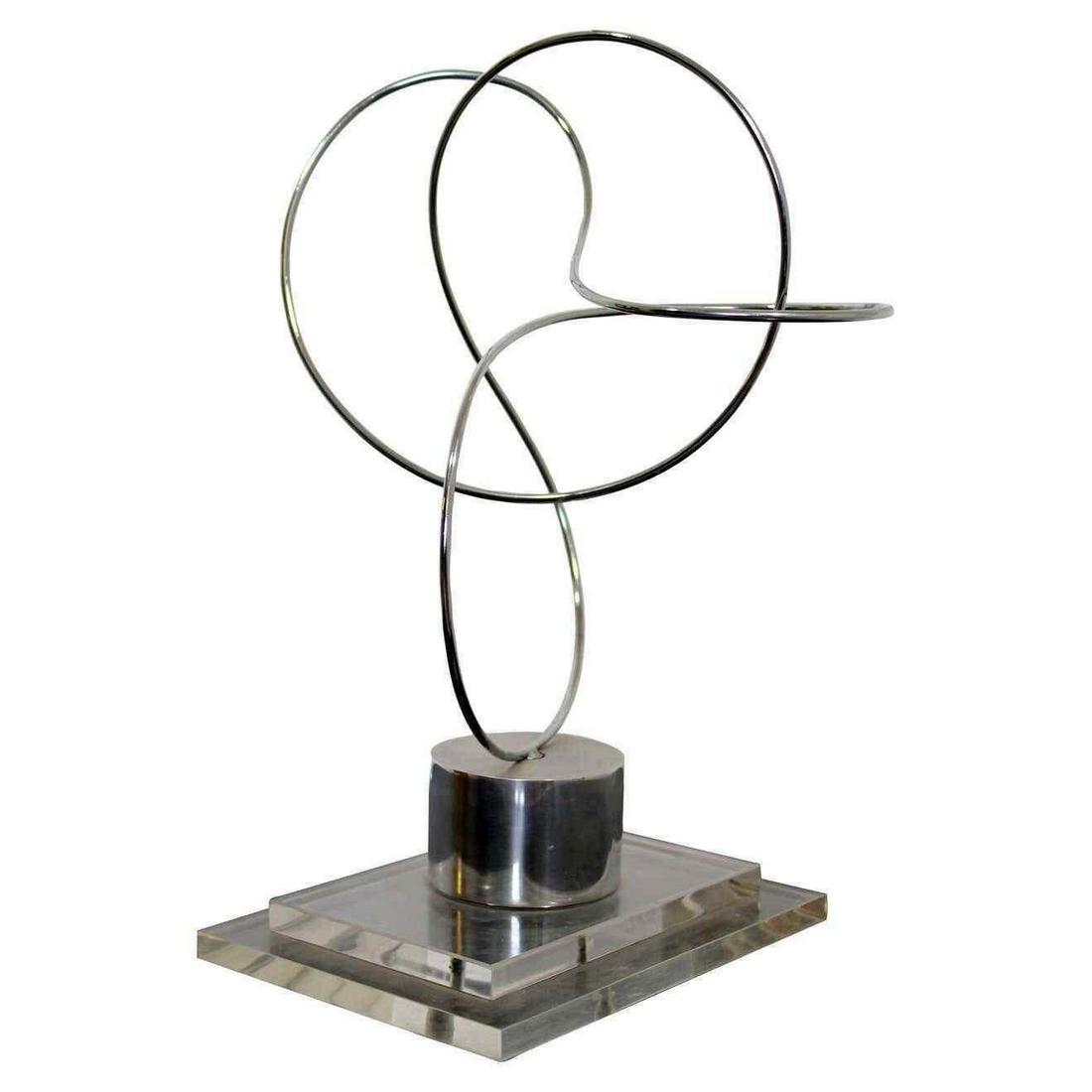 James Nani Signed Modern Metal Wire and Lucite Sculpture 1970s (1 of 7)