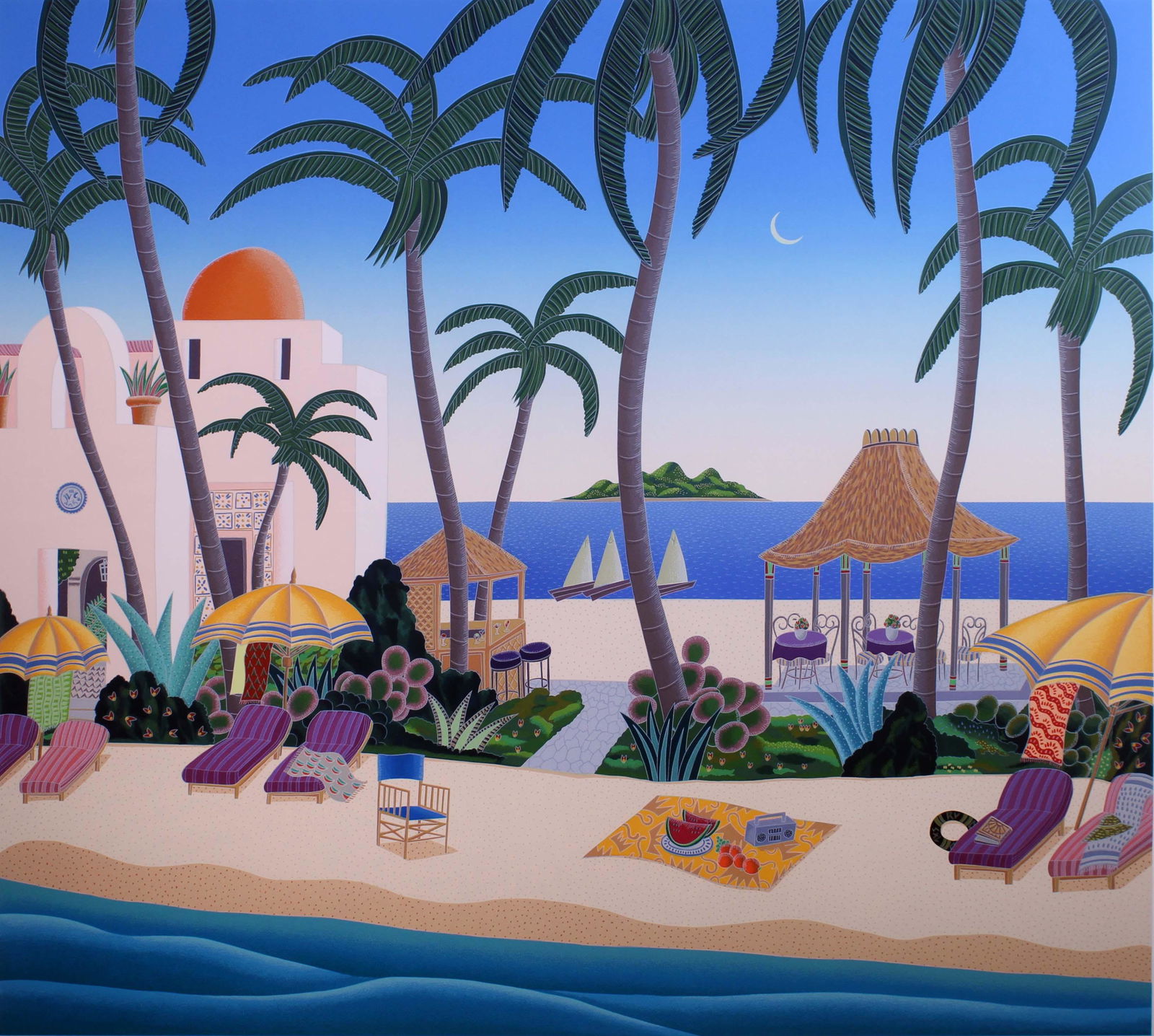 Thomas McKnight Caribbean Lagoon 1990s Signed Contemporary Serigraph 74/200 Framed (1 of 12)