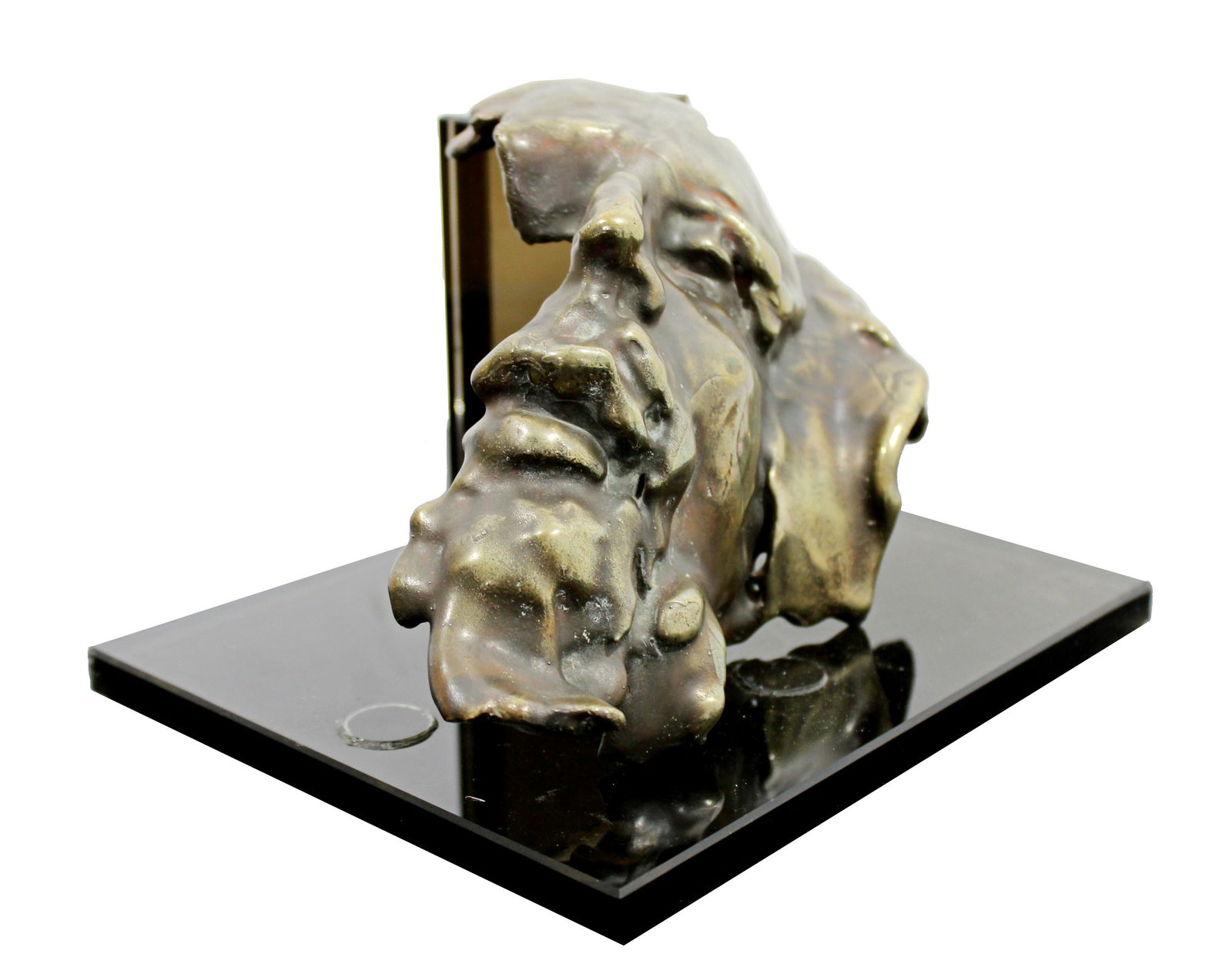 Gordon Hipp Signed 1990s Contemporary Modern Bronze Face Table Sculpture (1 of 10)