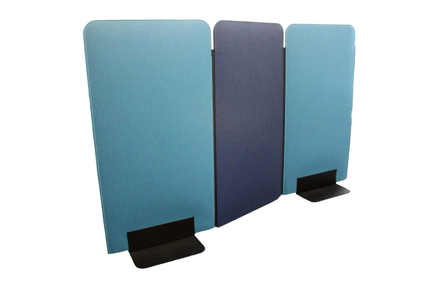 BuzziSpace 3x Panel 2x Stand Screen Room Divider Set Light Blue & Navy Blue (1 of 1)