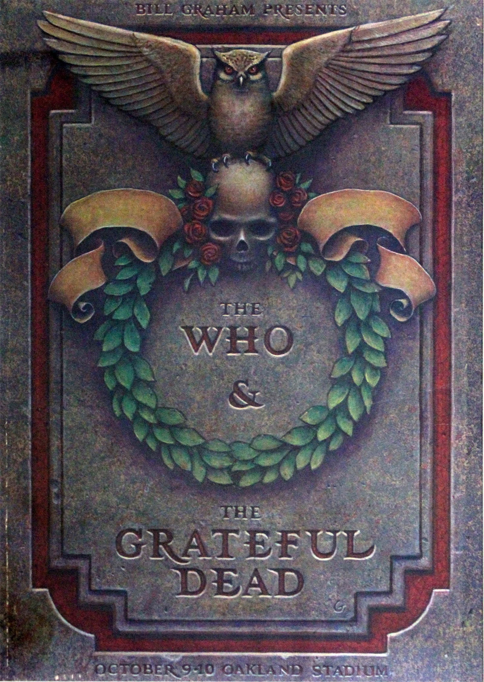 The Who & The Grateful Dead Bill Graham Vintage Concert Poster 1976 (1 of 8)