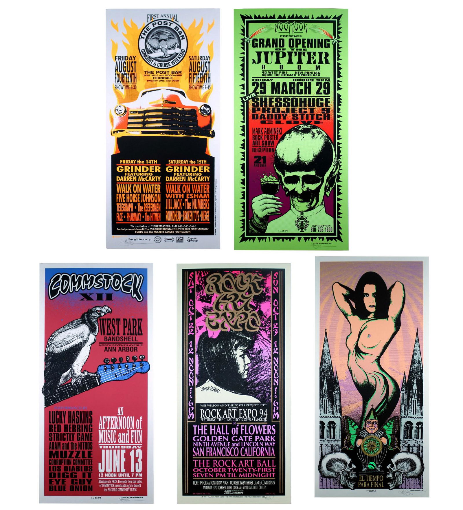Mark Arminski Signed Rock Art Expo Silkscreen 1990s Vintage Rock Posters Unframed (1 of 7)