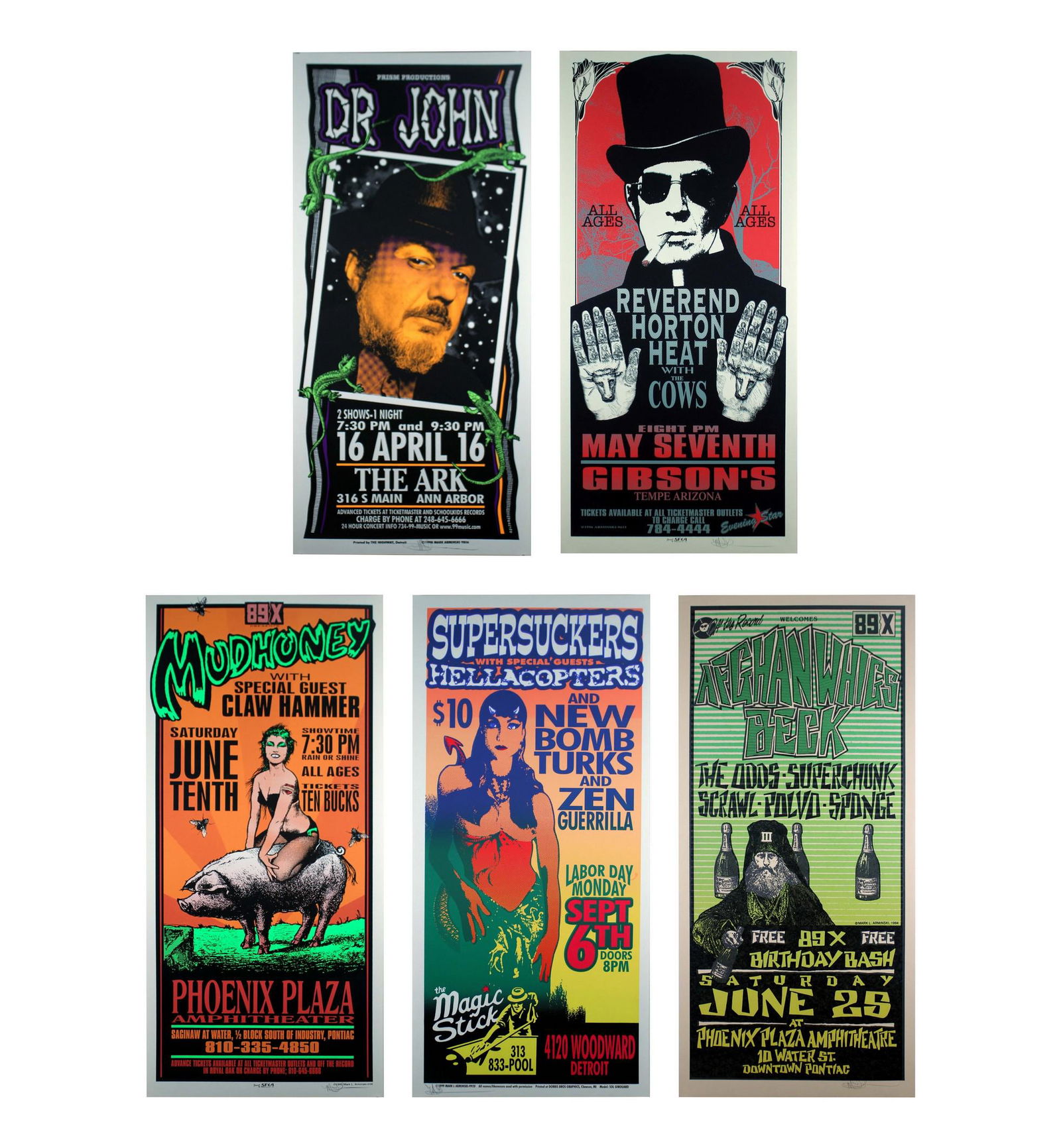 Mark Arminski Signed Mudhoney & Others Silkscreen 1990s Vintage Rock Posters Unframed (1 of 7)