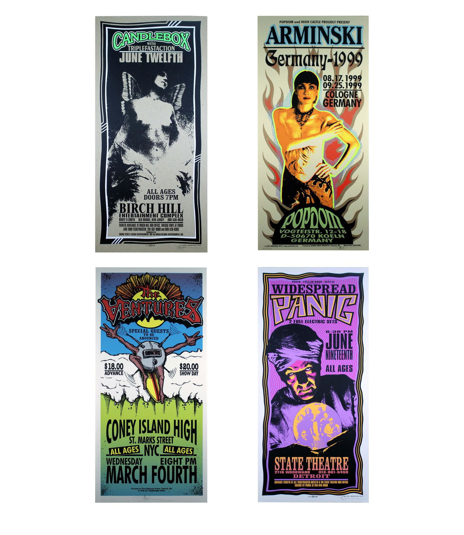 Mark Arminski Signed Widespread Panic & Others Silkscreen 1990s Vintage Rock Posters Unframed (1 of 6)