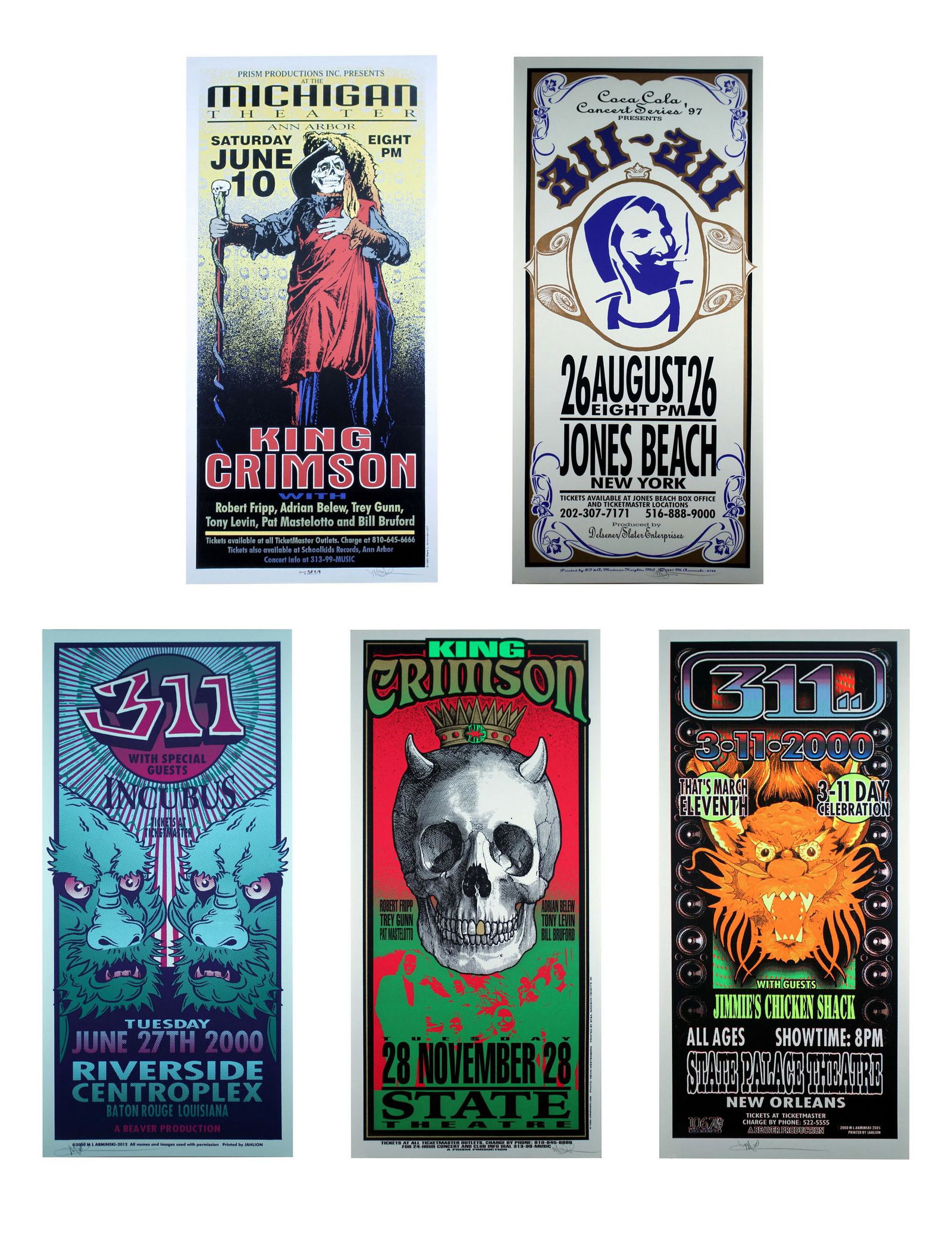 Mark Arminski Signed King Crimson & Others Silkscreen 1990s Vintage Rock Posters  Unframed (1 of 7)