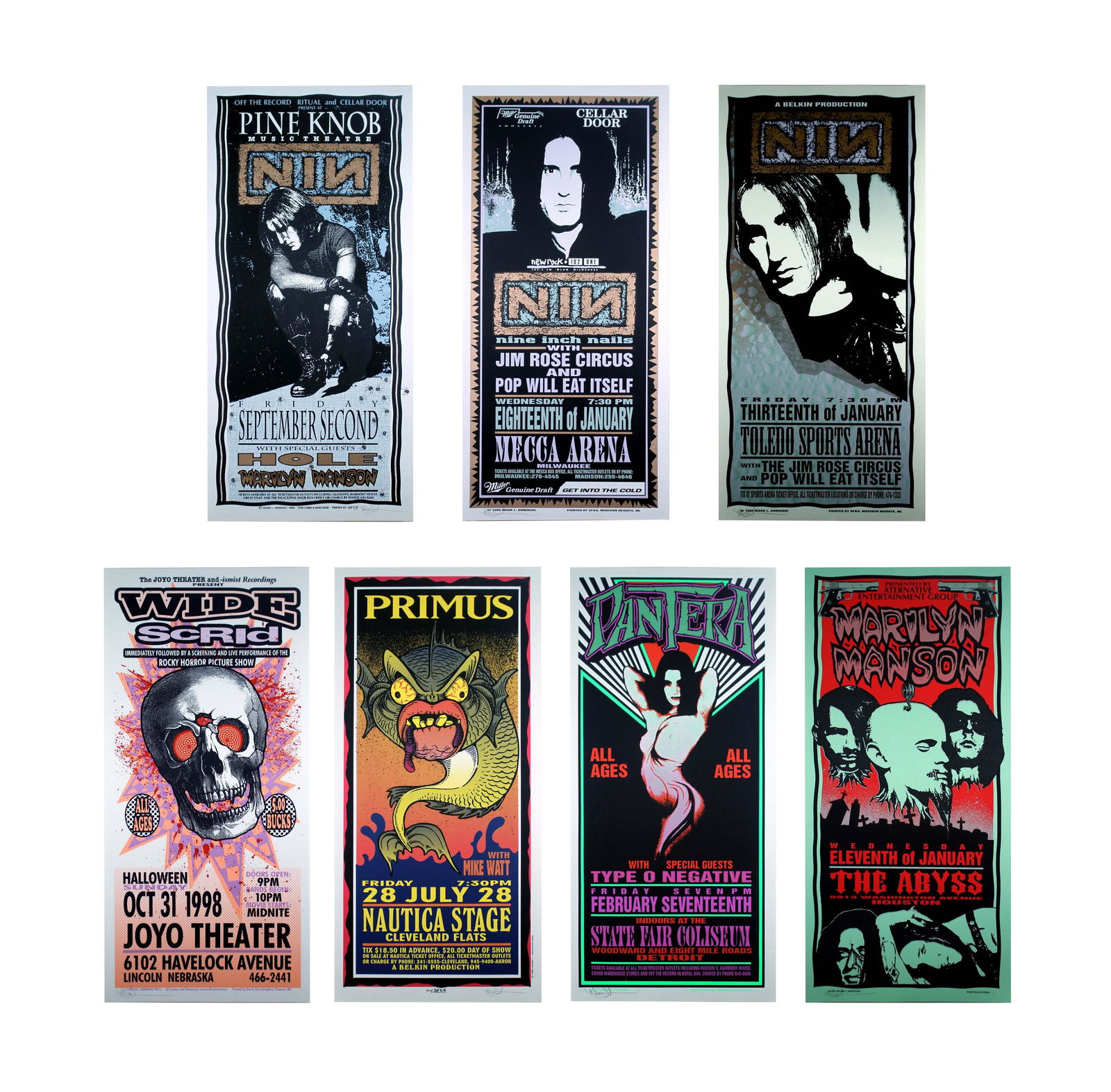 Mark Arminski Signed Nine Inch Nails & Others Silkscreen 1990s Vintage Rock Posters Unframed (1 of 9)