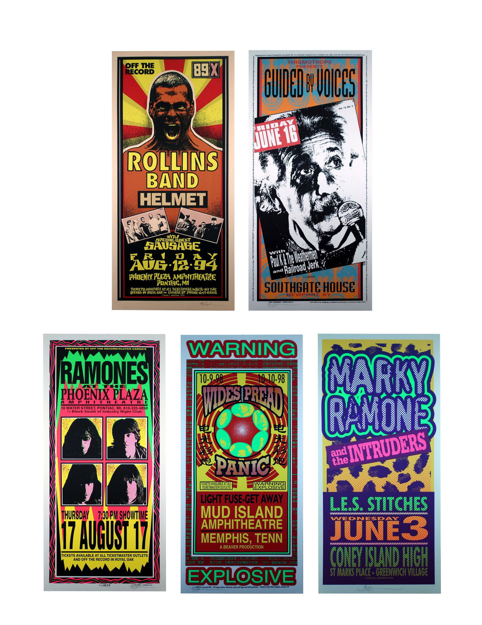 Mark Arminski Signed Ramones & Others Silkscreen 1990s Vintage Rock Posters Unframed (1 of 7)