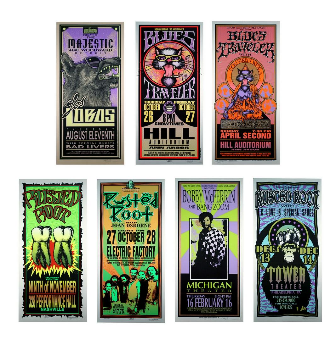 Mark Arminski Signed Blues Traveler & Others Silkscreen 1990s Vintage Rock Posters Unframed (1 of 9)