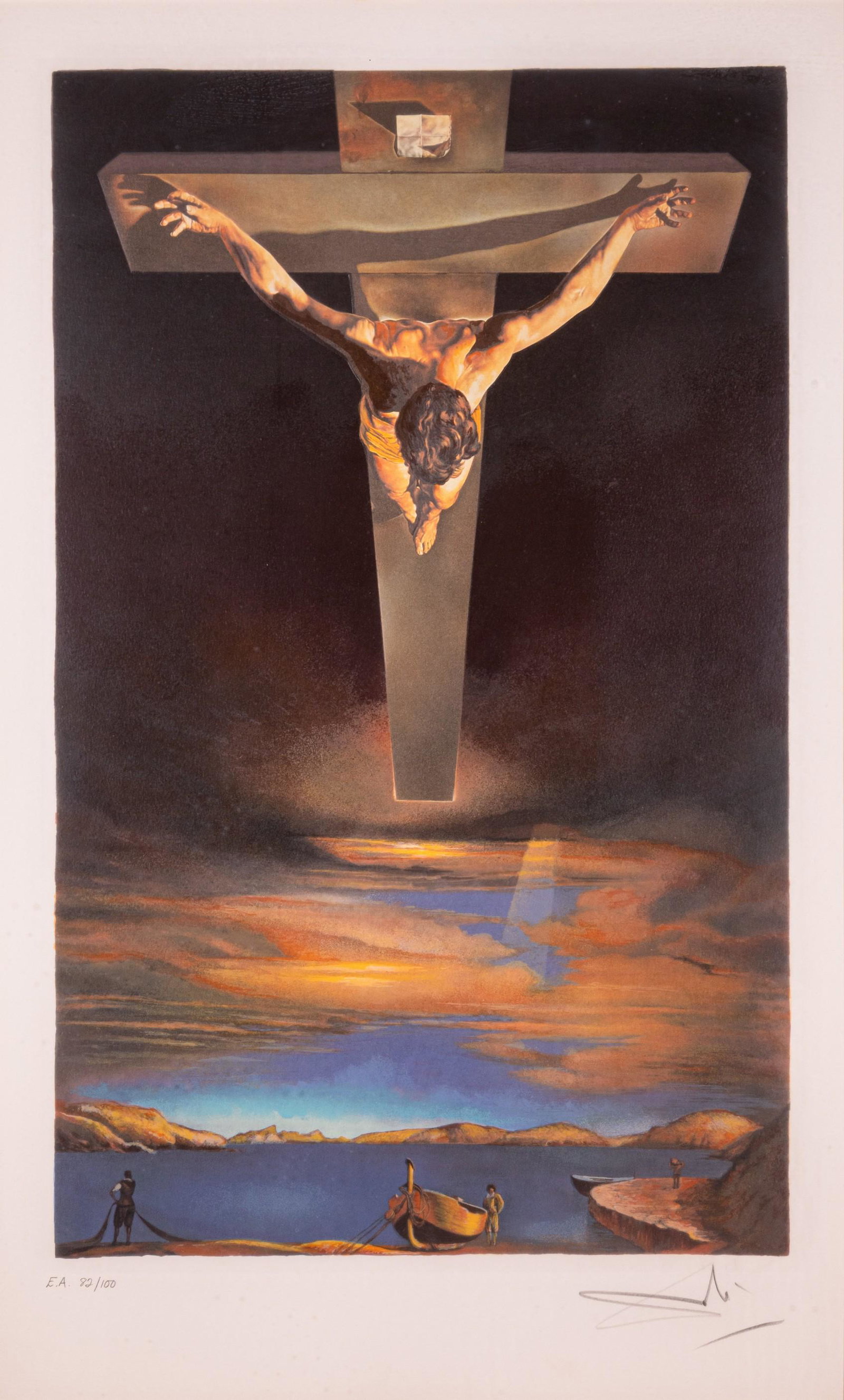 Salvador Dali Christ of Saint John of the Cross Signed Modern Lithograph EA 82/100 Framed (1 of 12)