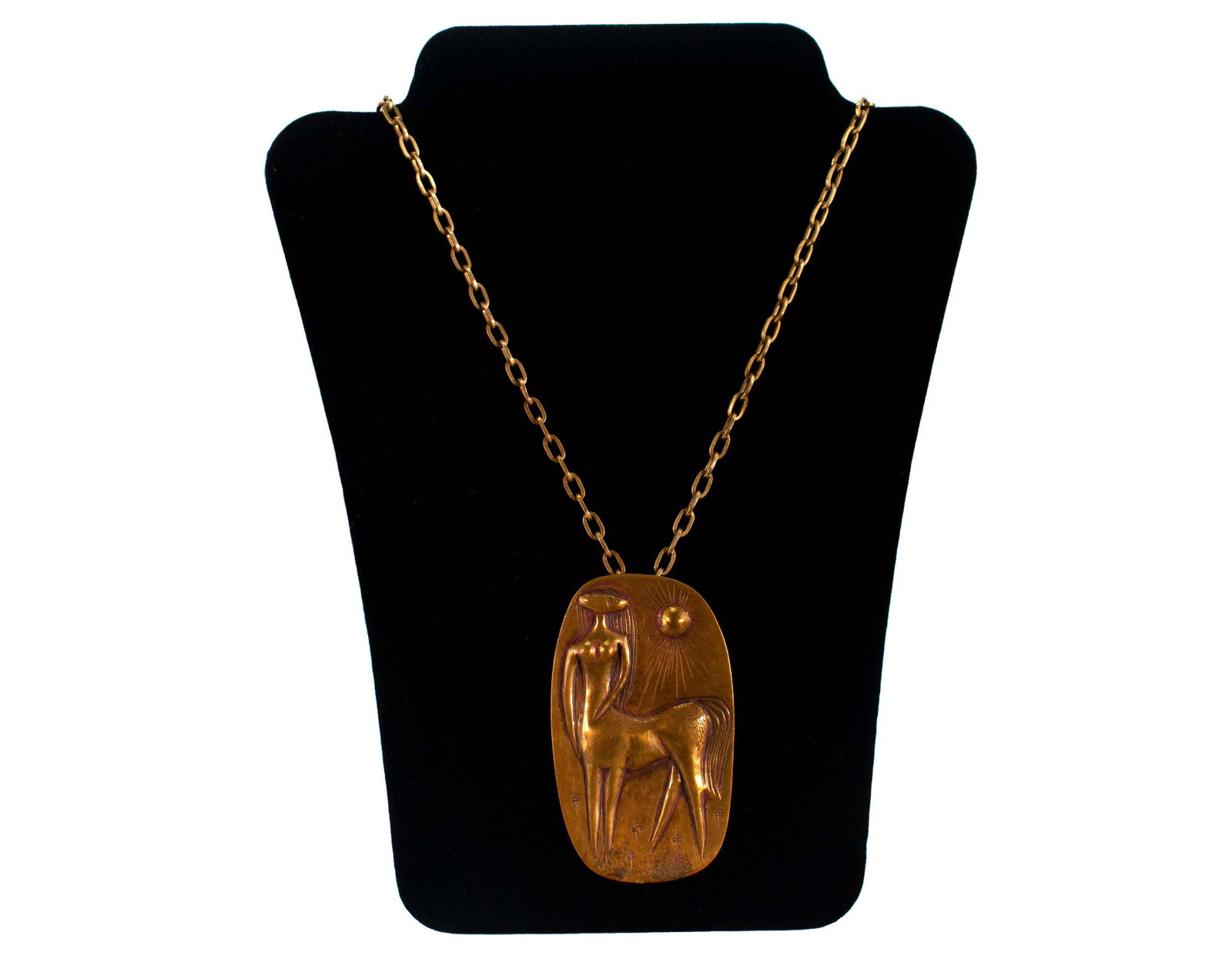Robert von Neumann Centaur with Sun Design Pendant Necklace Studio Modernist Jewelry (1 of 13)