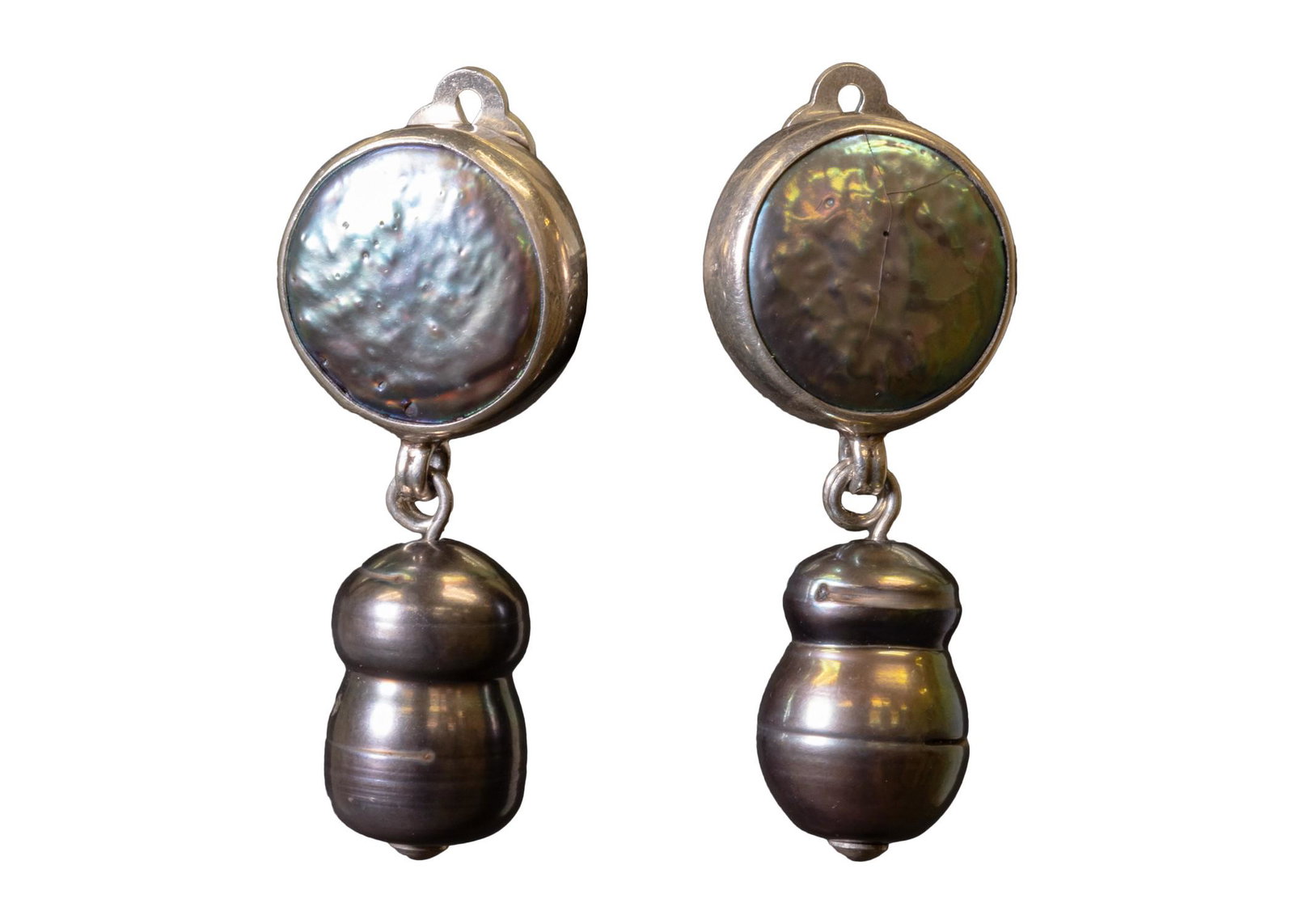 Stephen Dweck Black Pearl One-of-a-Kind Sterling Drop Earrings Fine Jewelry Design 2002 (1 of 5)