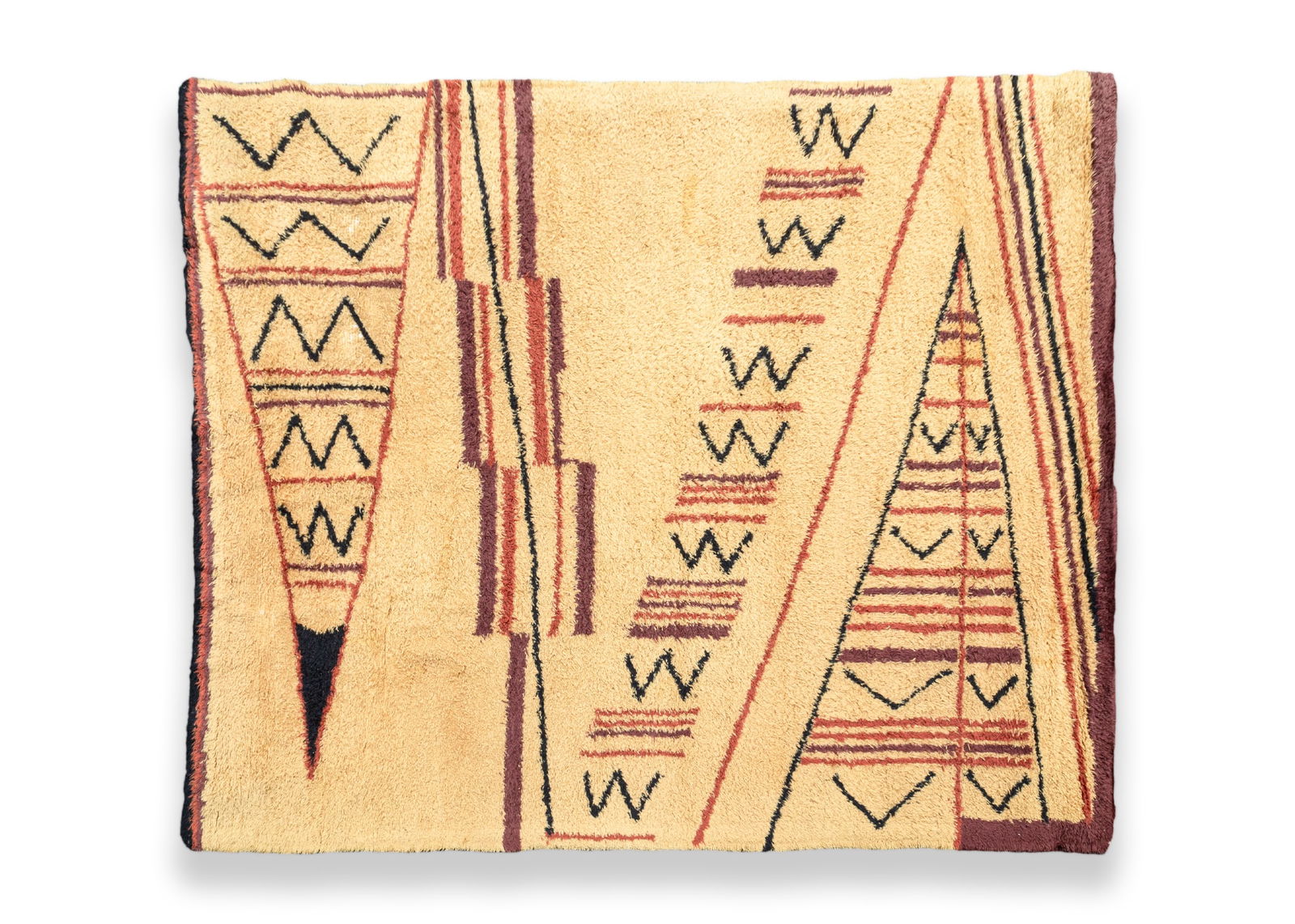 Vintage Bigelow Tapa Design Dorothy Liebes Custom Hand Hooked Rug California Modernist (1 of 11)